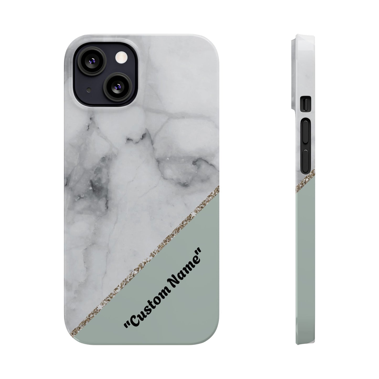 Custom Marble Slim Phone Case - Personalized Design for Trendy Protection