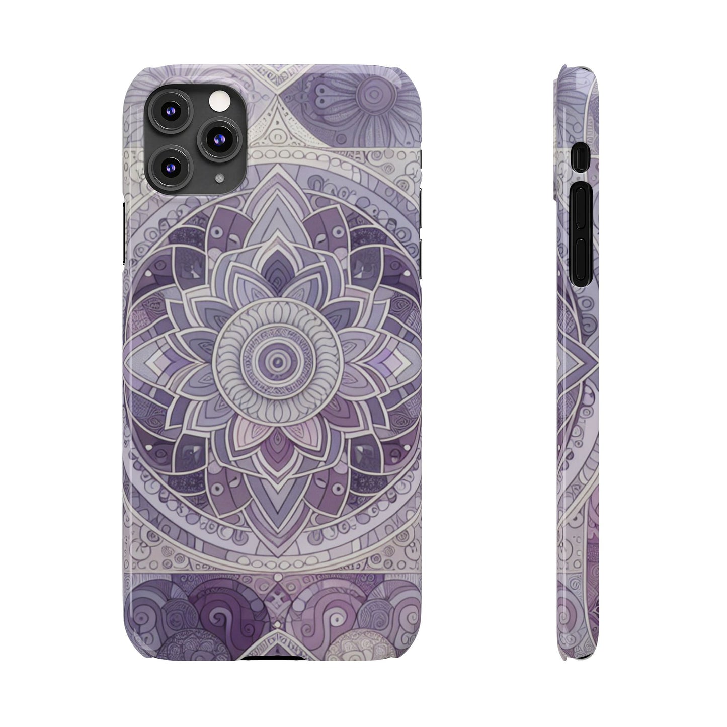 Elegant Mandala Slim Phone Case – Purple Harmony Design