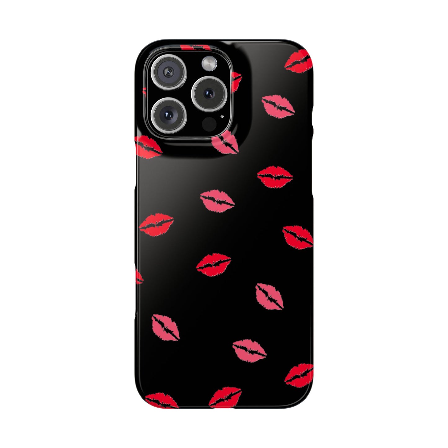 Kiss Mark Slim Phone Case - Chic Lip Print Design for Fashion Lovers