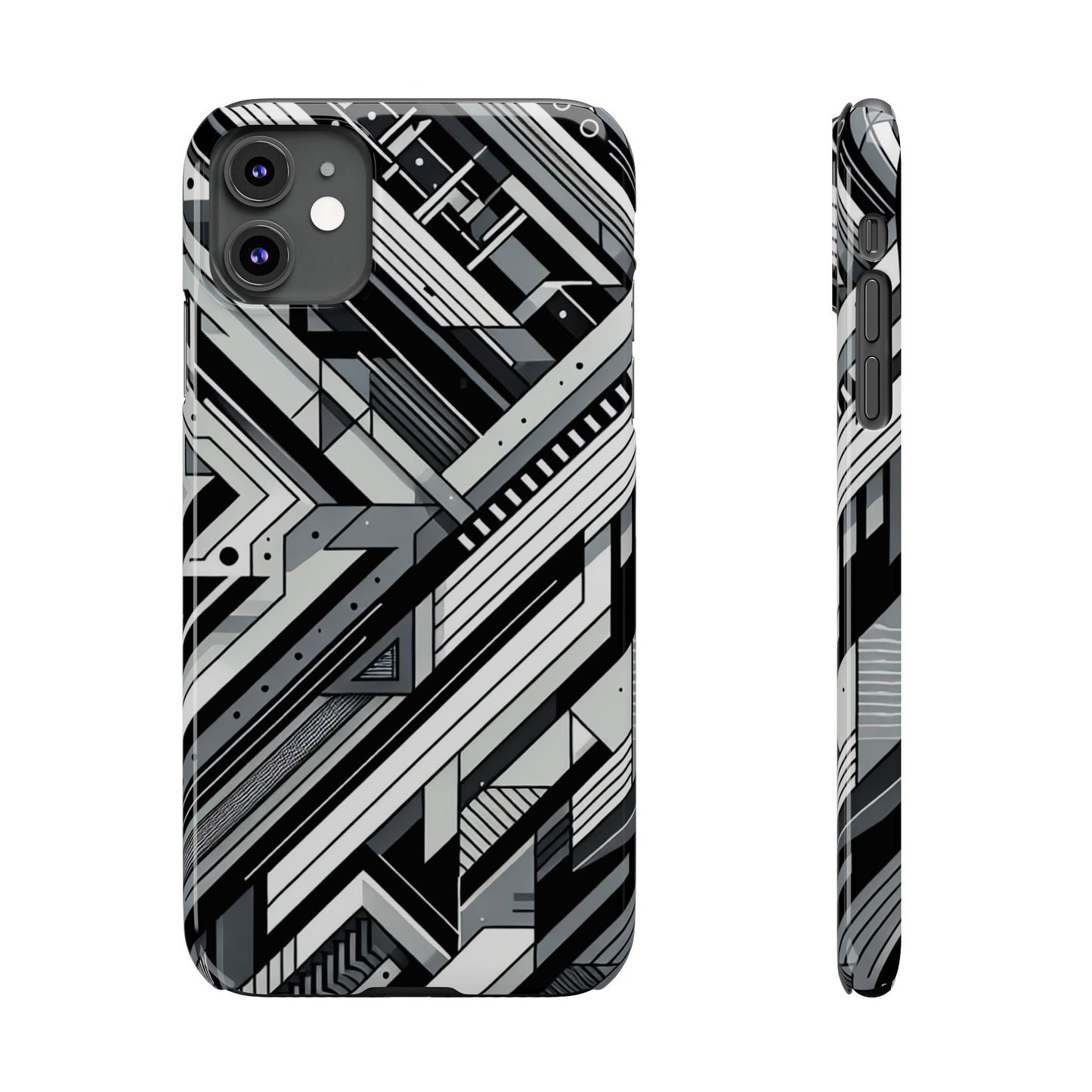 Modern Geometric Slim Phone Case - Stylish Abstract Design