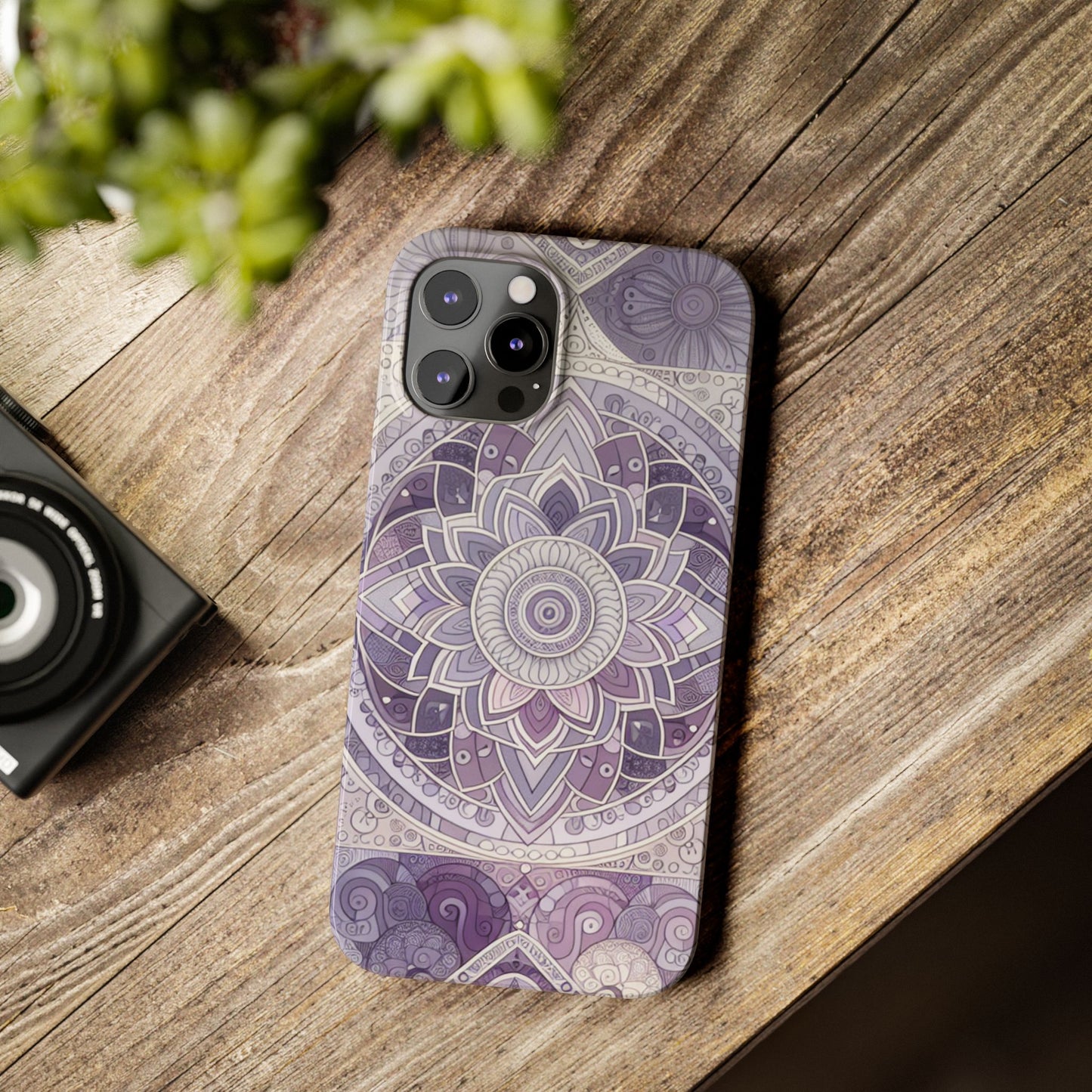 Elegant Mandala Slim Phone Case – Purple Harmony Design