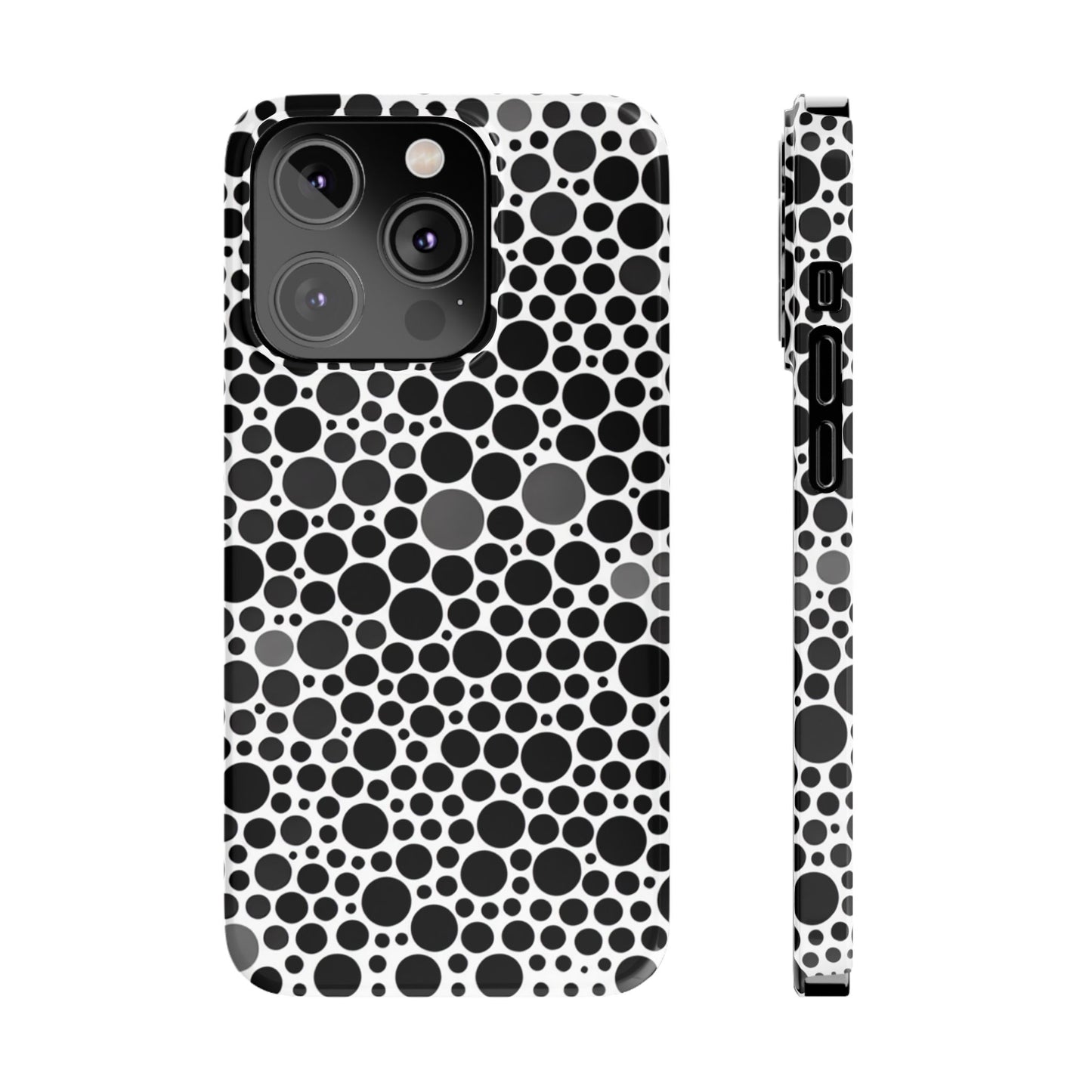Modern Black Polka Dot Slim Phone Case - Stylish & Protective Cover