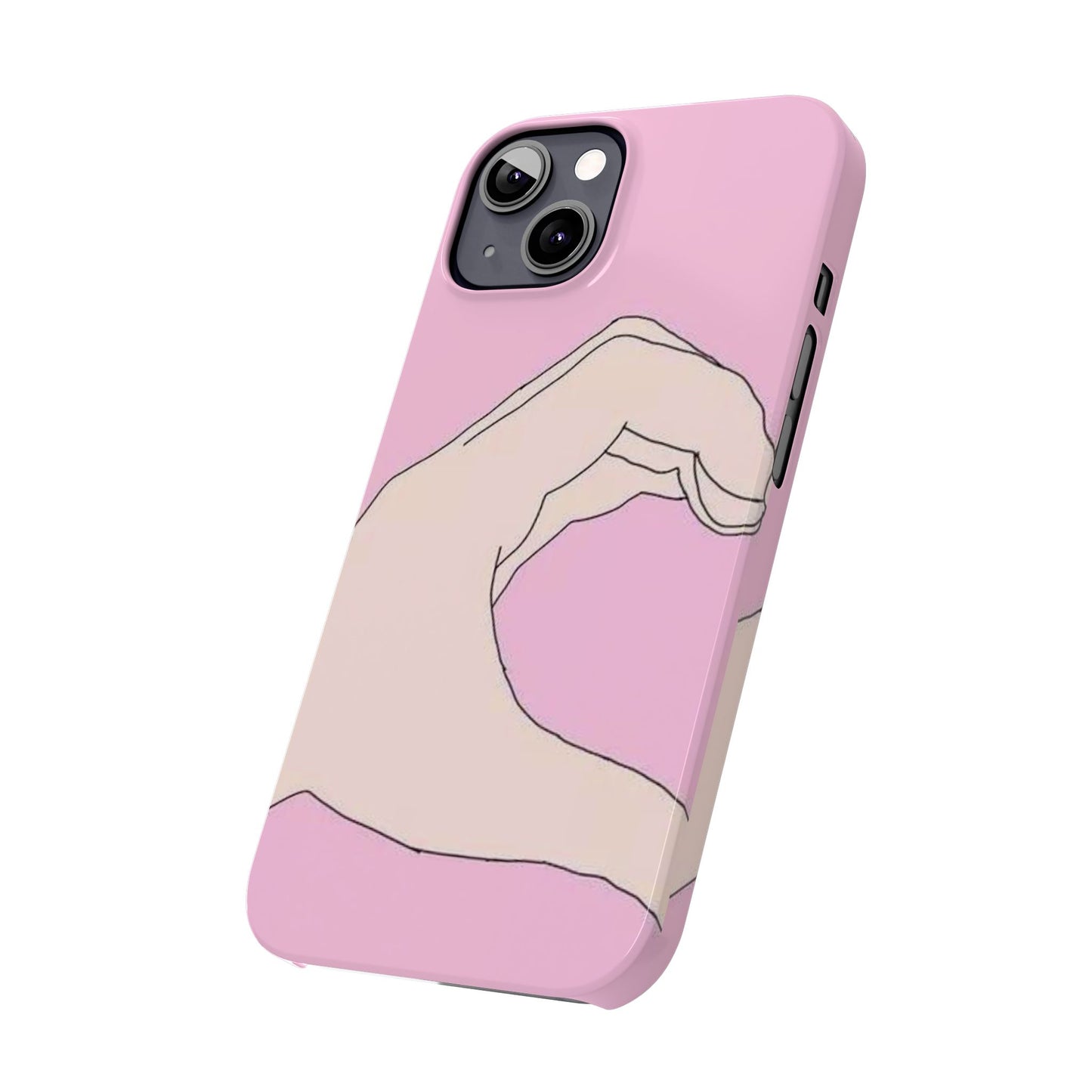 Cute Hand Heart Slim Phone Case - Stylish and Unique Phone Accessory