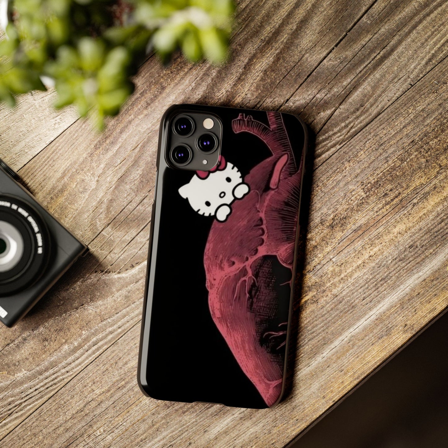 Cute Heartbeat Hello Kitty Slim Phone Case - Stylish Phone Cover for Cat Lovers