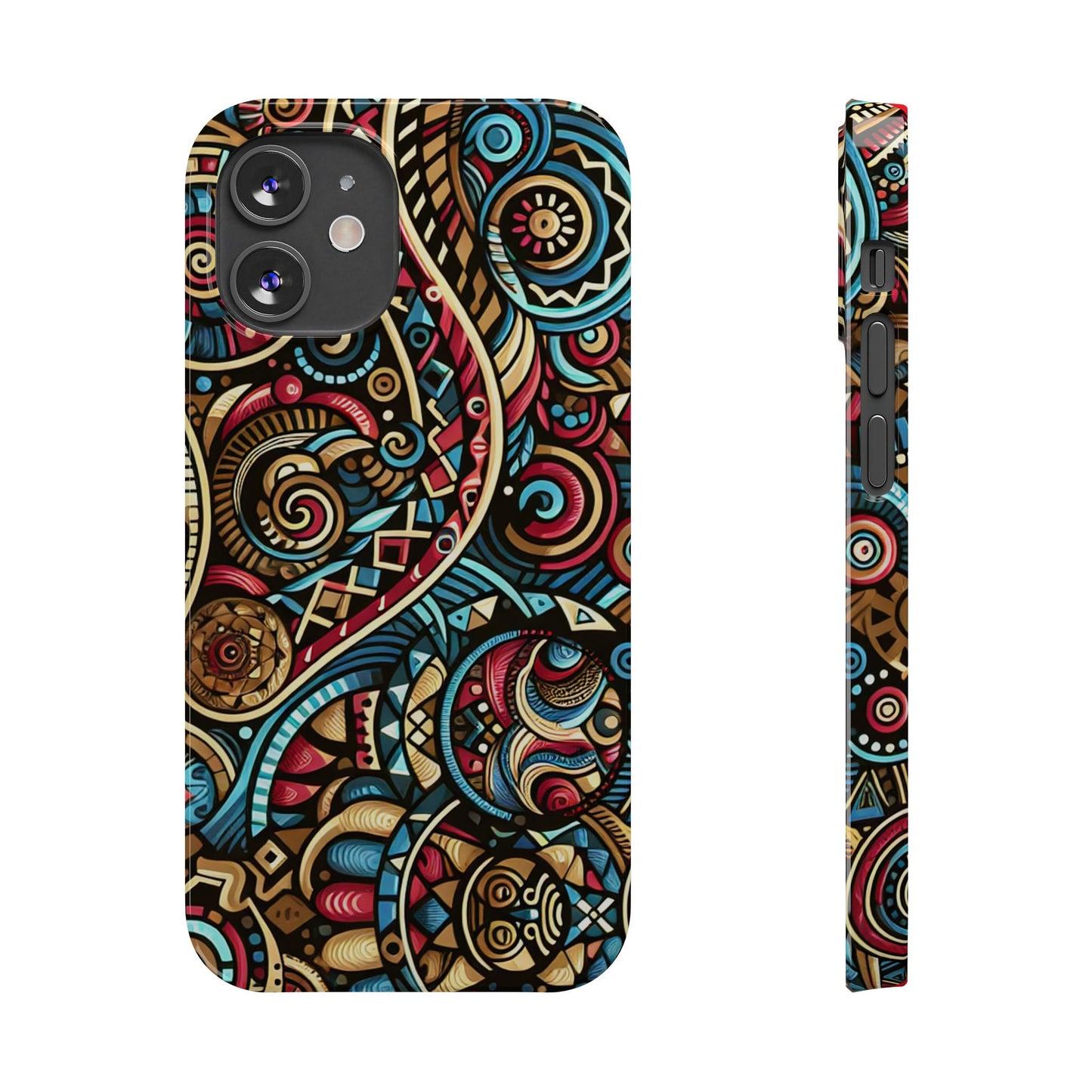 Vibrant Bohemian Slim Phone Case - Artistic Swirl Design