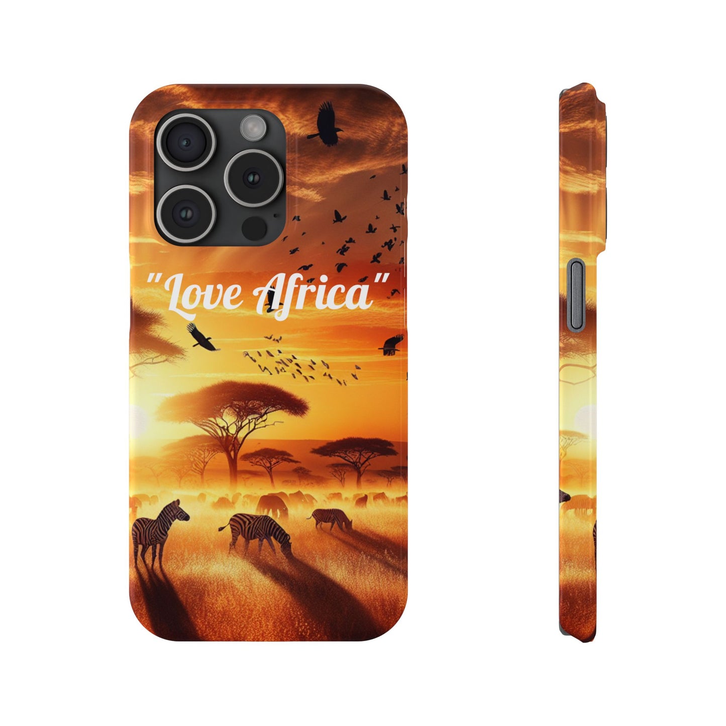 Slim Phone Case - "Love Africa" Sunset Design - Perfect Gift for Nature Lovers