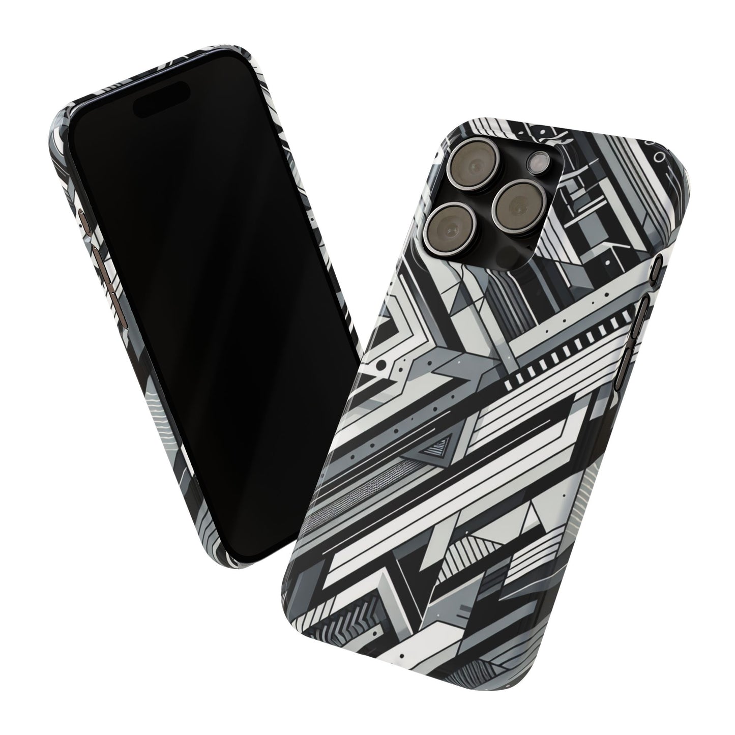 Modern Geometric Slim Phone Case - Stylish Abstract Design