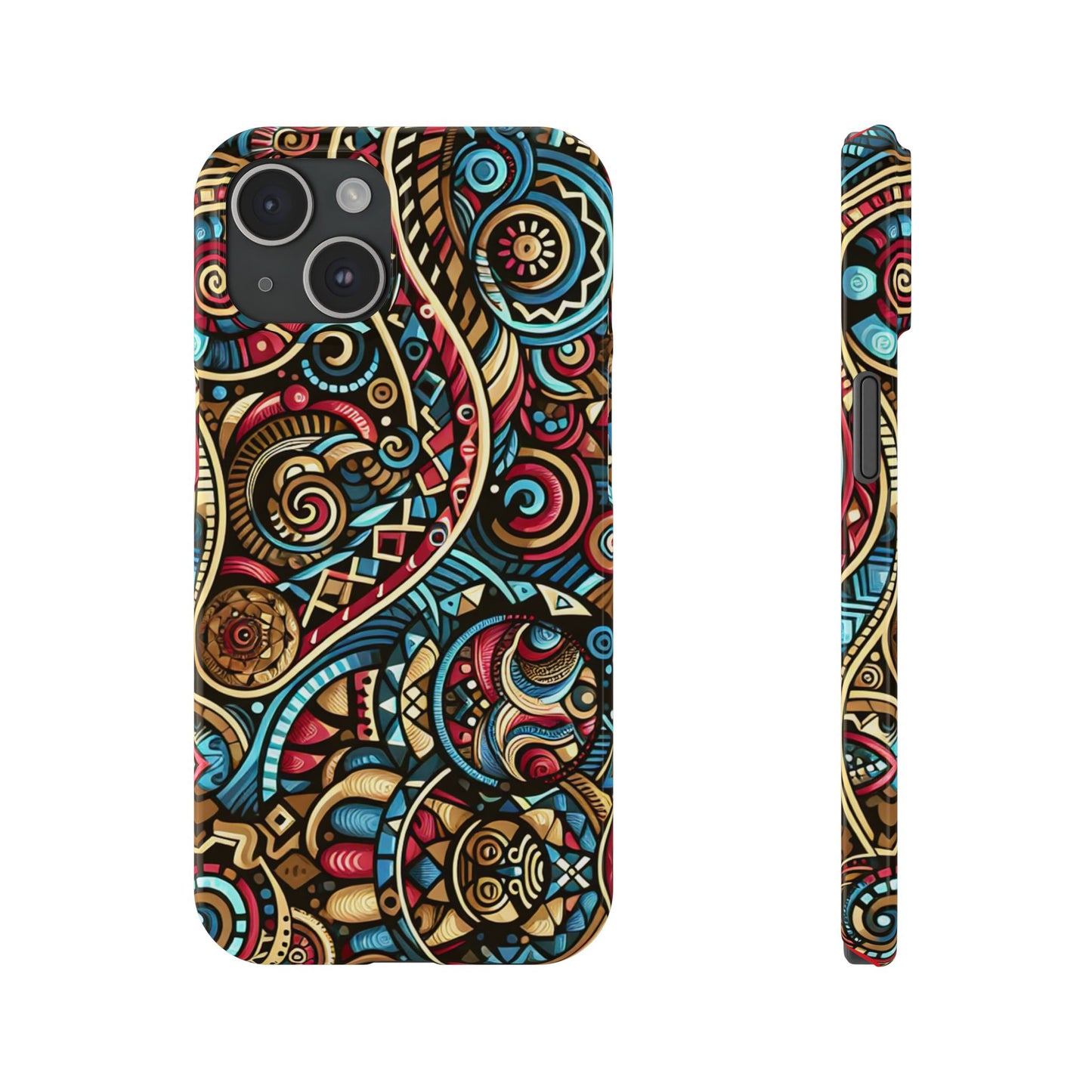Vibrant Bohemian Slim Phone Case - Artistic Swirl Design