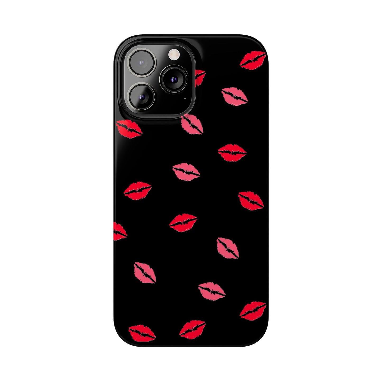 Kiss Mark Slim Phone Case - Chic Lip Print Design for Fashion Lovers
