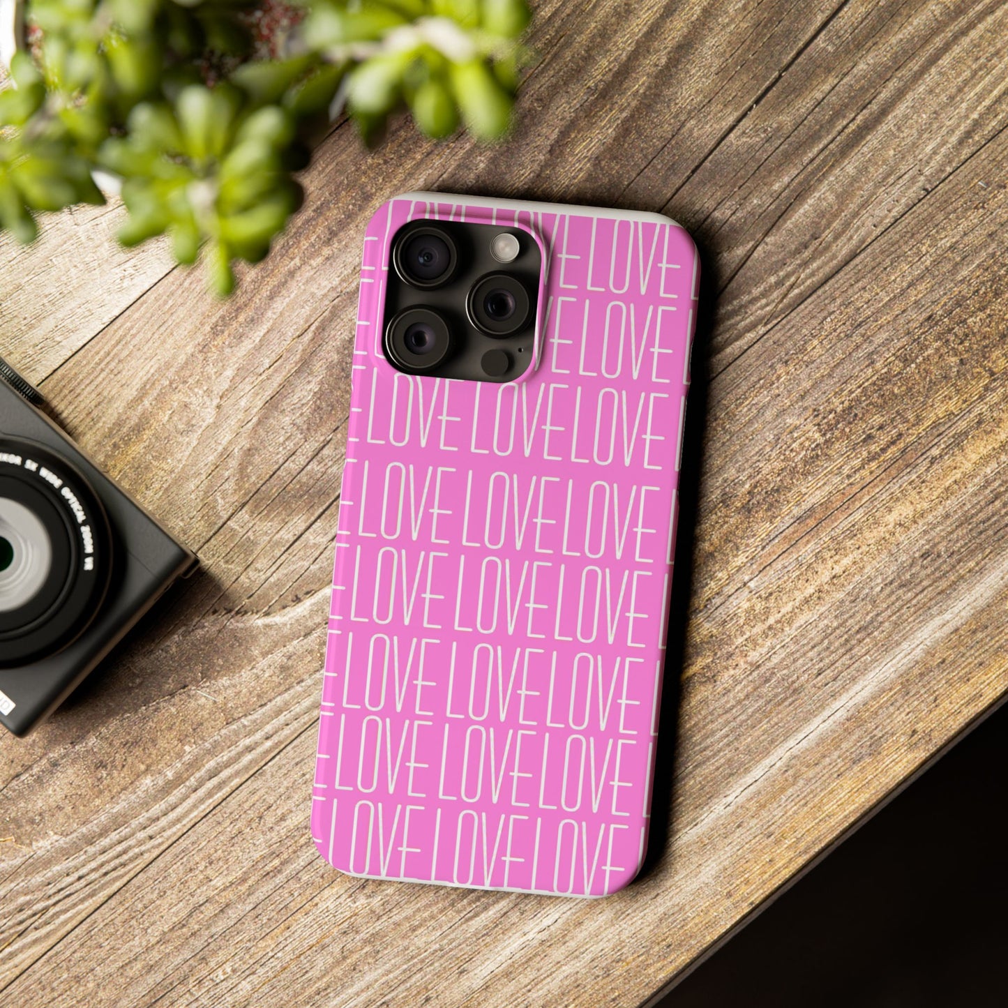 Pink Love Slim Phone Case - Perfect Gift for Valentine's Day, Anniversaries, and Loving Moments