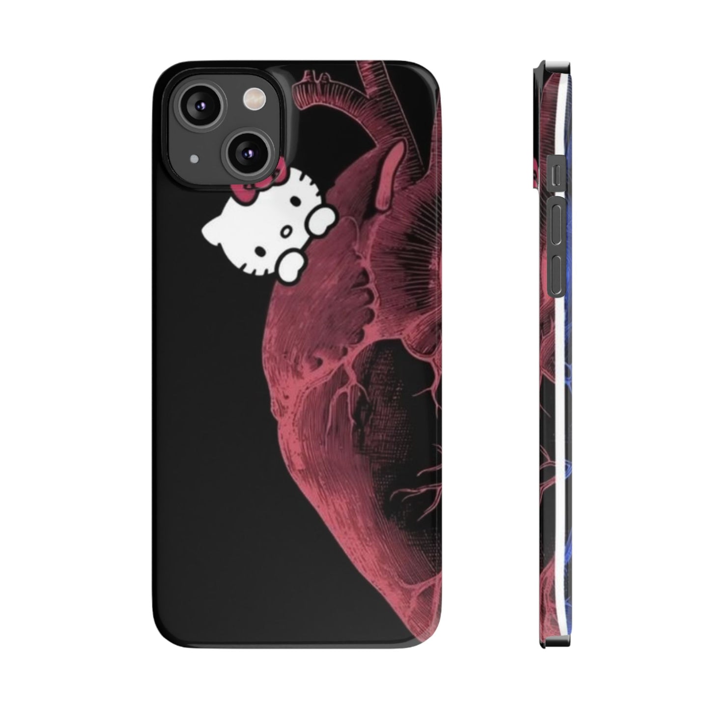 Cute Heartbeat Hello Kitty Slim Phone Case - Stylish Phone Cover for Cat Lovers