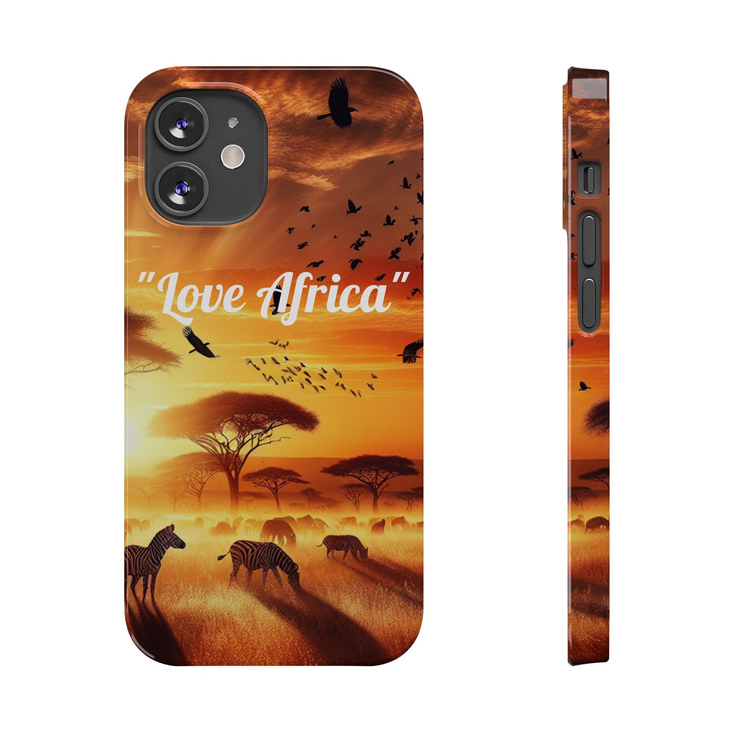 Slim Phone Case - "Love Africa" Sunset Design - Perfect Gift for Nature Lovers
