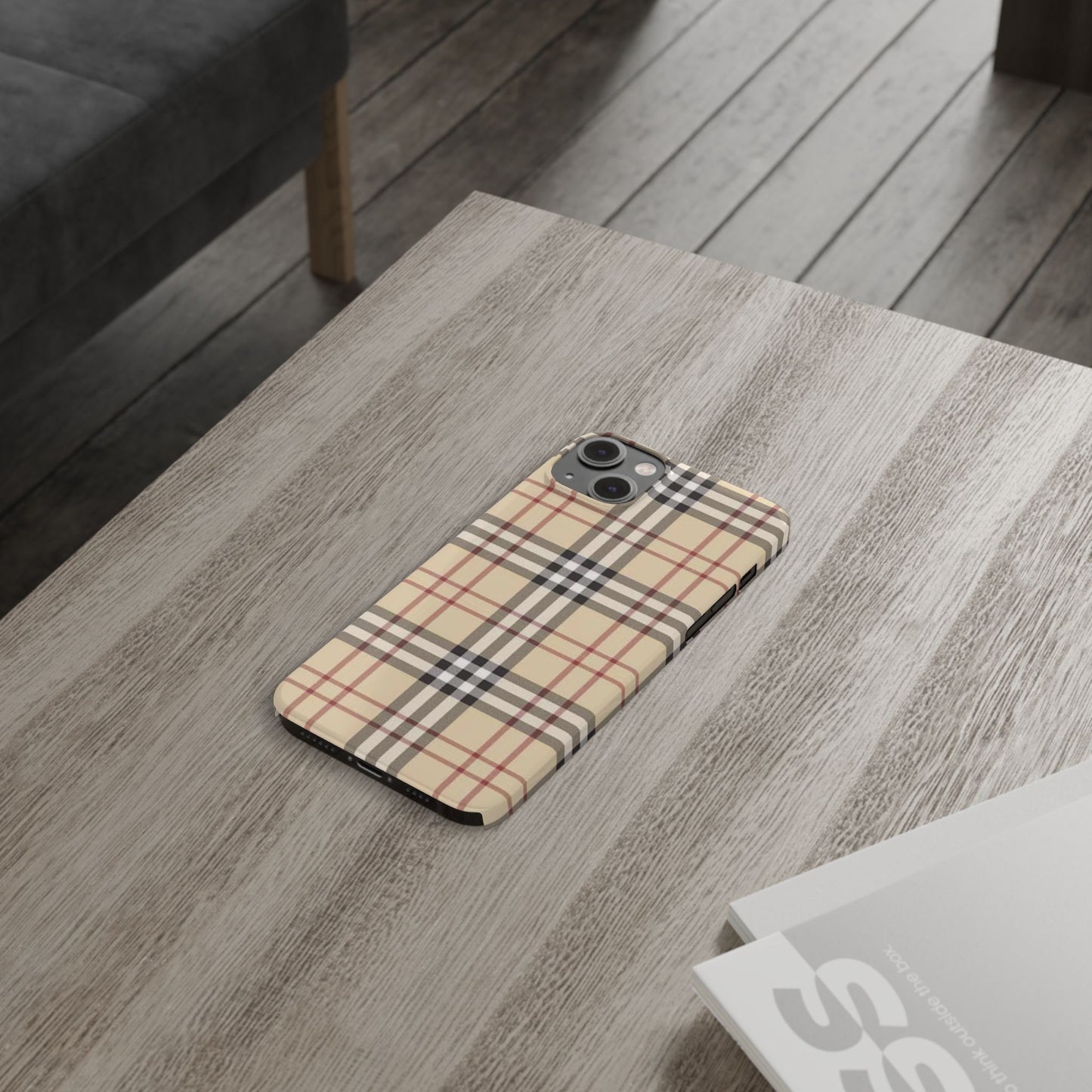 Classic Plaid Slim Phone Case - Stylish and Durable Protective Cover