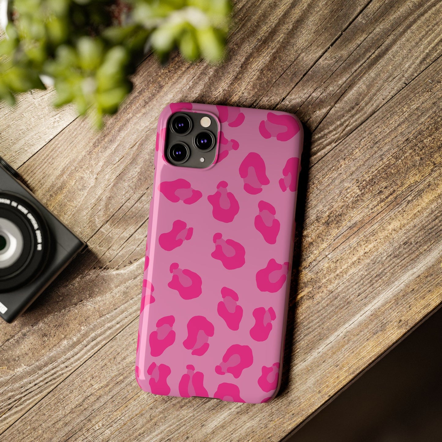 Pink Leopard Print Slim Phone Case - Stylish & Trendy Protection