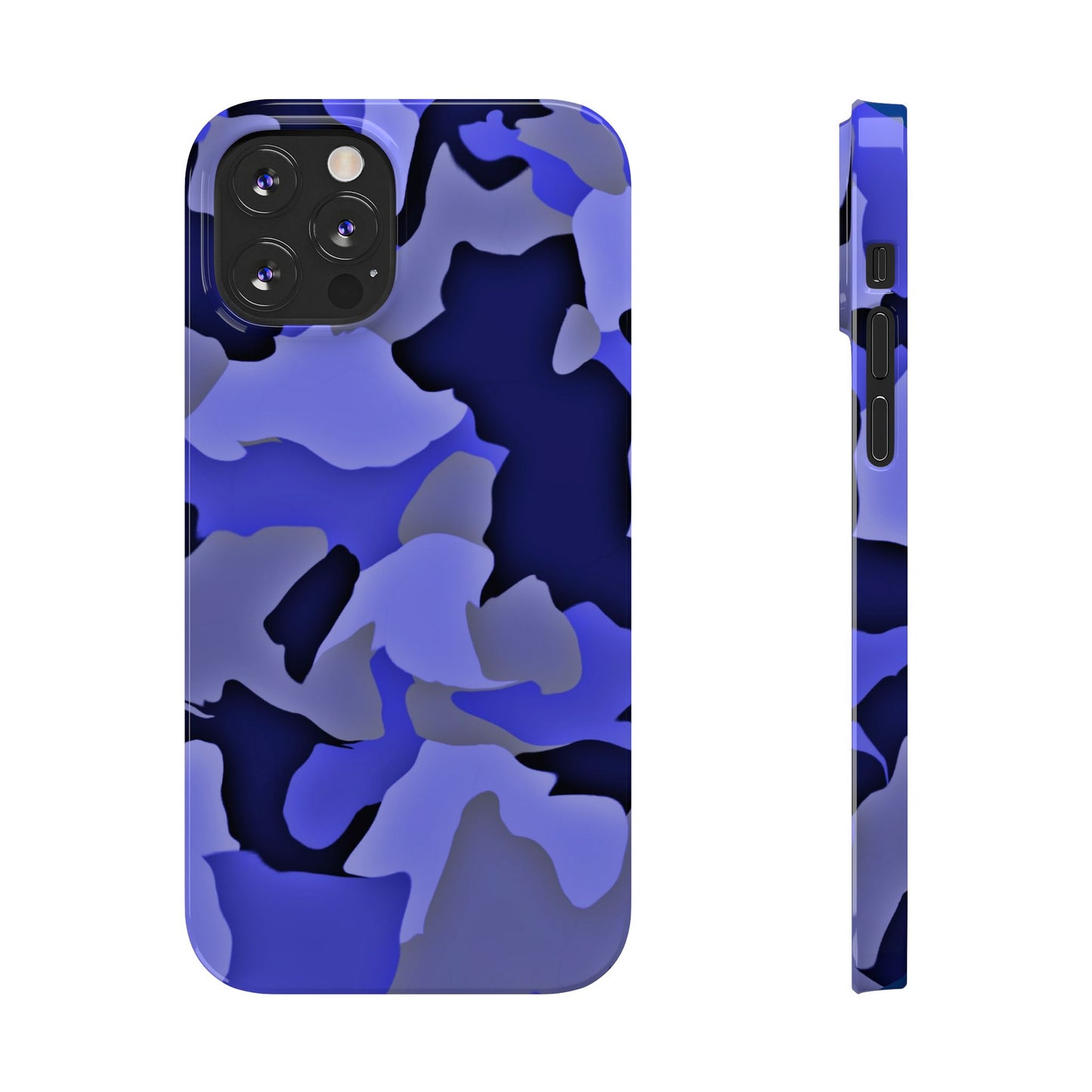 Stylish Slim Phone Case - Blue Abstract Camo Design for Trendsetters