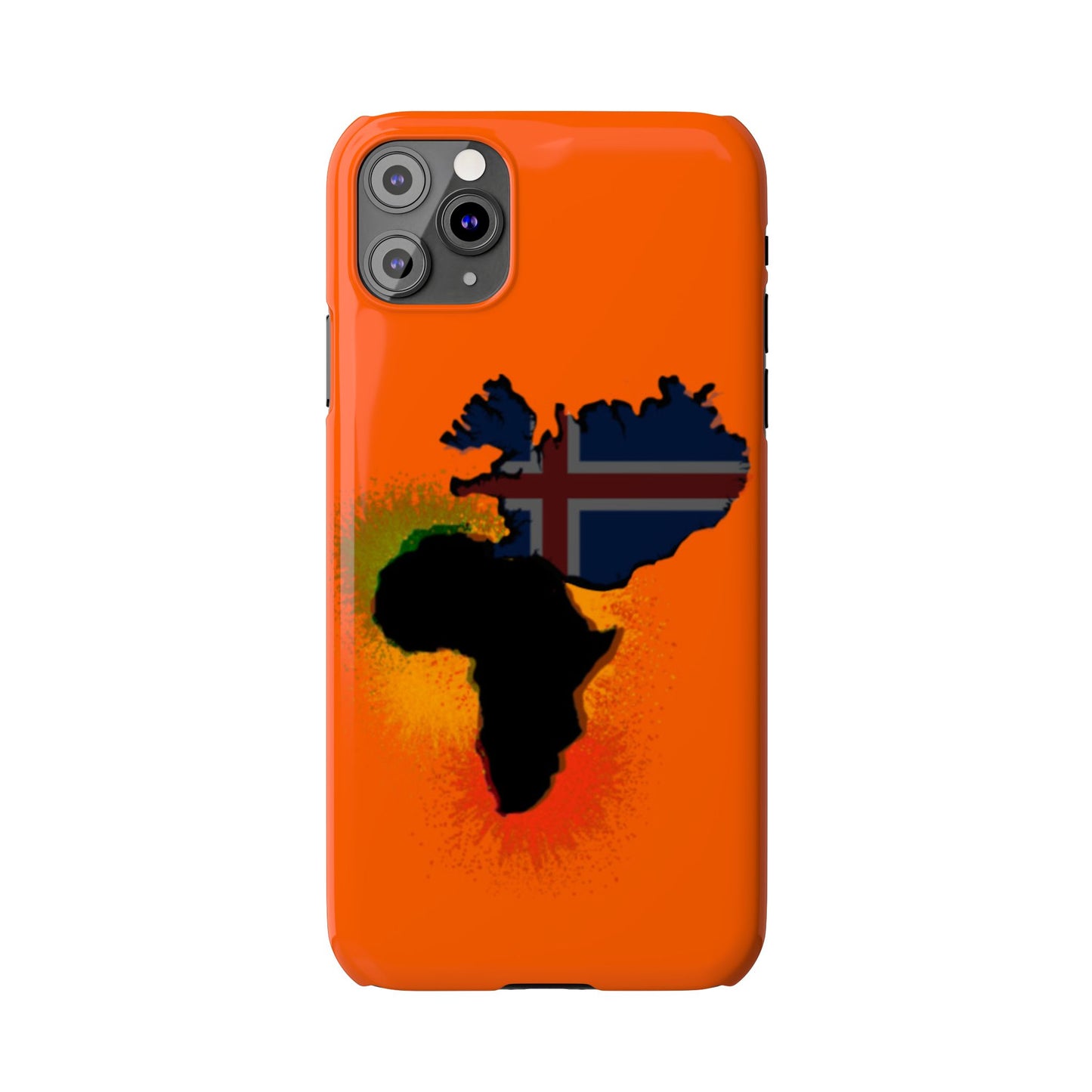 Bold African Map Slim Phone Case with Icelandic Flag
