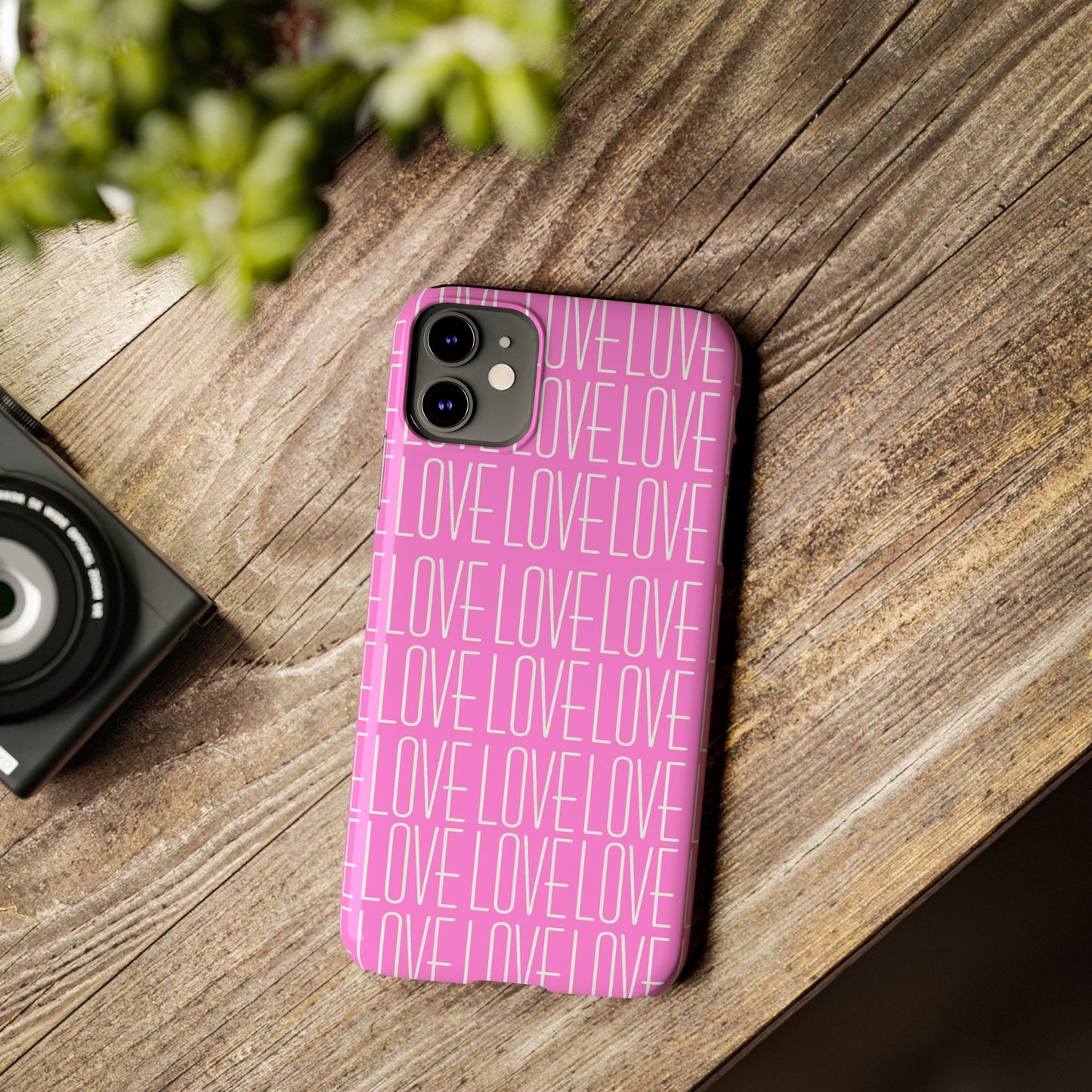 Pink Love Slim Phone Case - Perfect Gift for Valentine's Day, Anniversaries, and Loving Moments