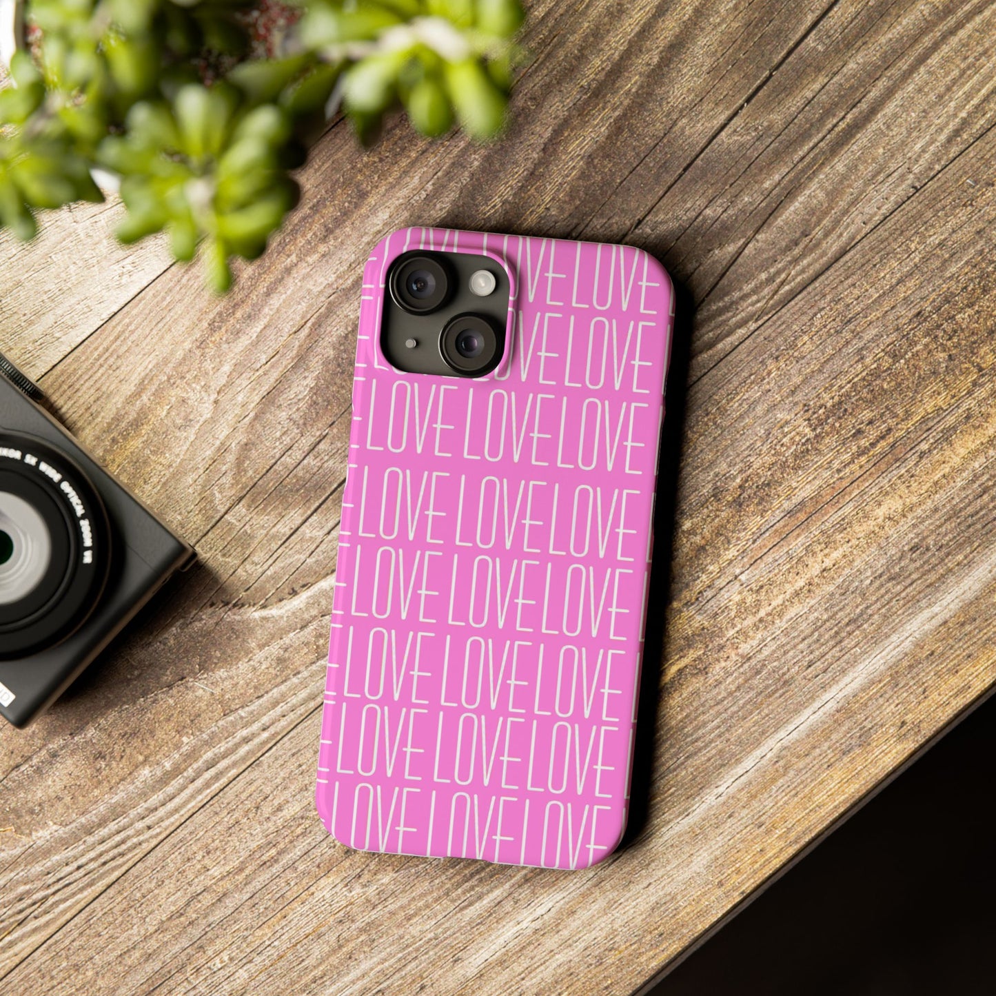 Pink Love Slim Phone Case - Perfect Gift for Valentine's Day, Anniversaries, and Loving Moments