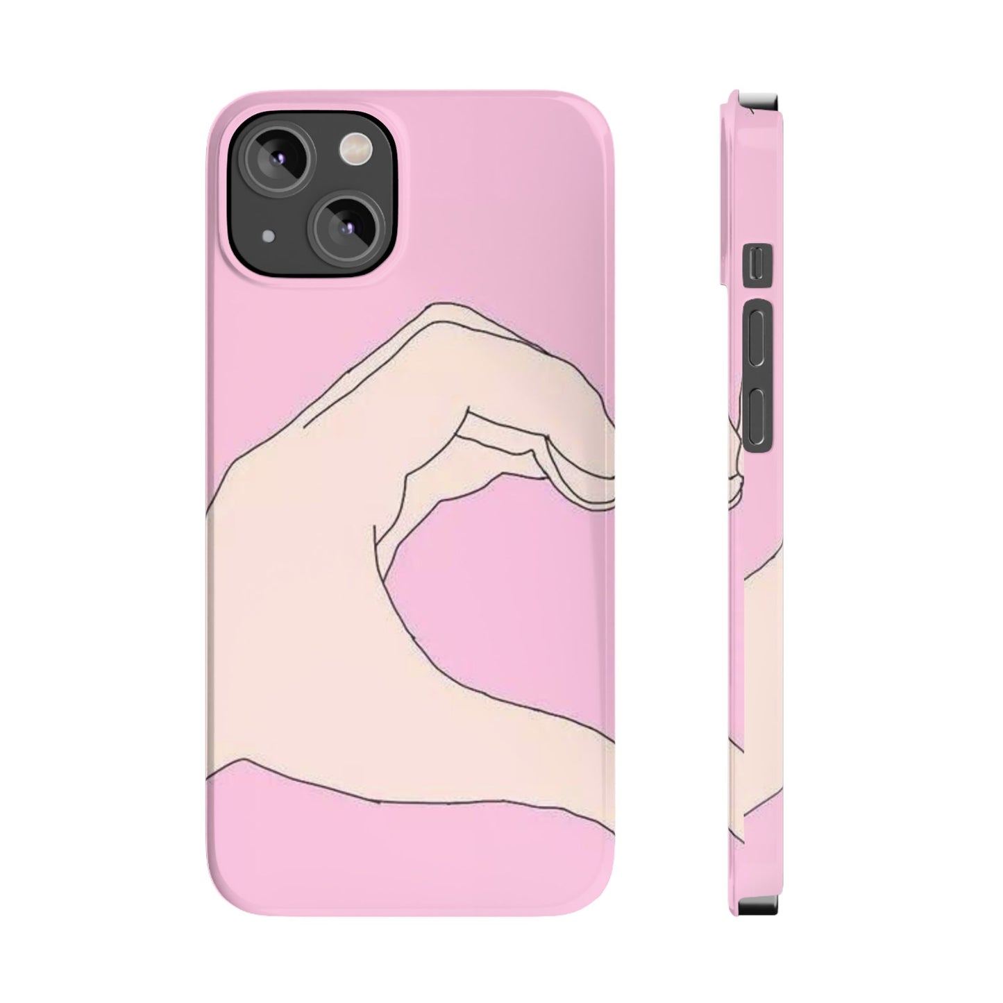 Cute Hand Heart Slim Phone Case - Stylish and Unique Phone Accessory