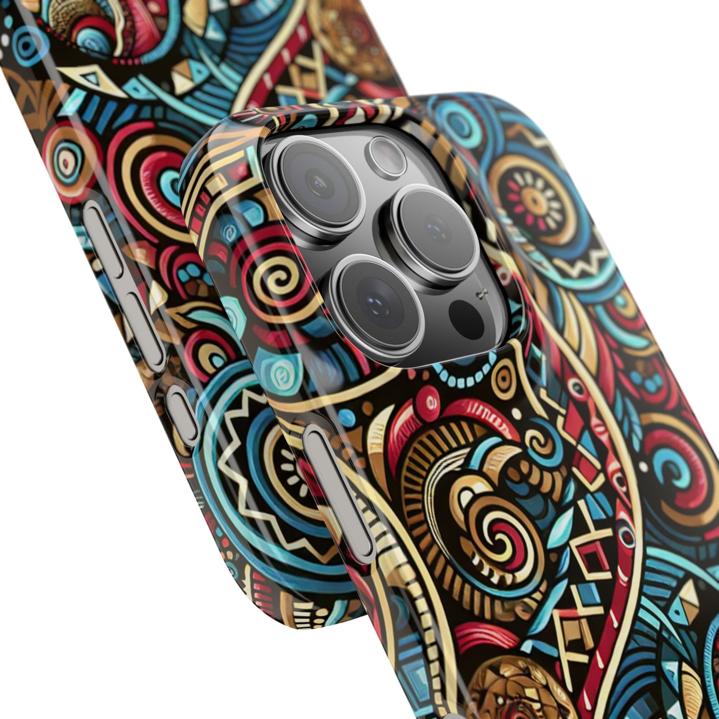 Vibrant Bohemian Slim Phone Case - Artistic Swirl Design