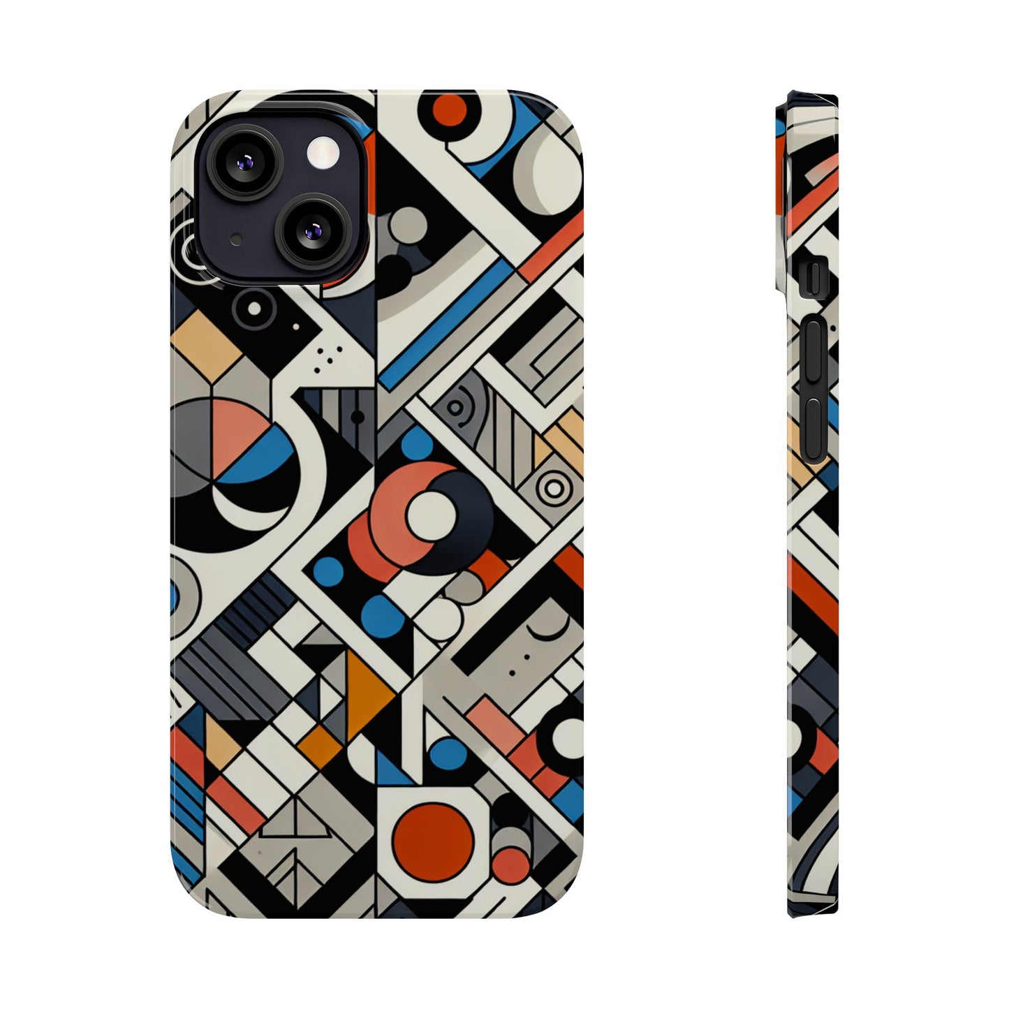 Modern Abstract Slim Phone Case - Colorful Geometric Design