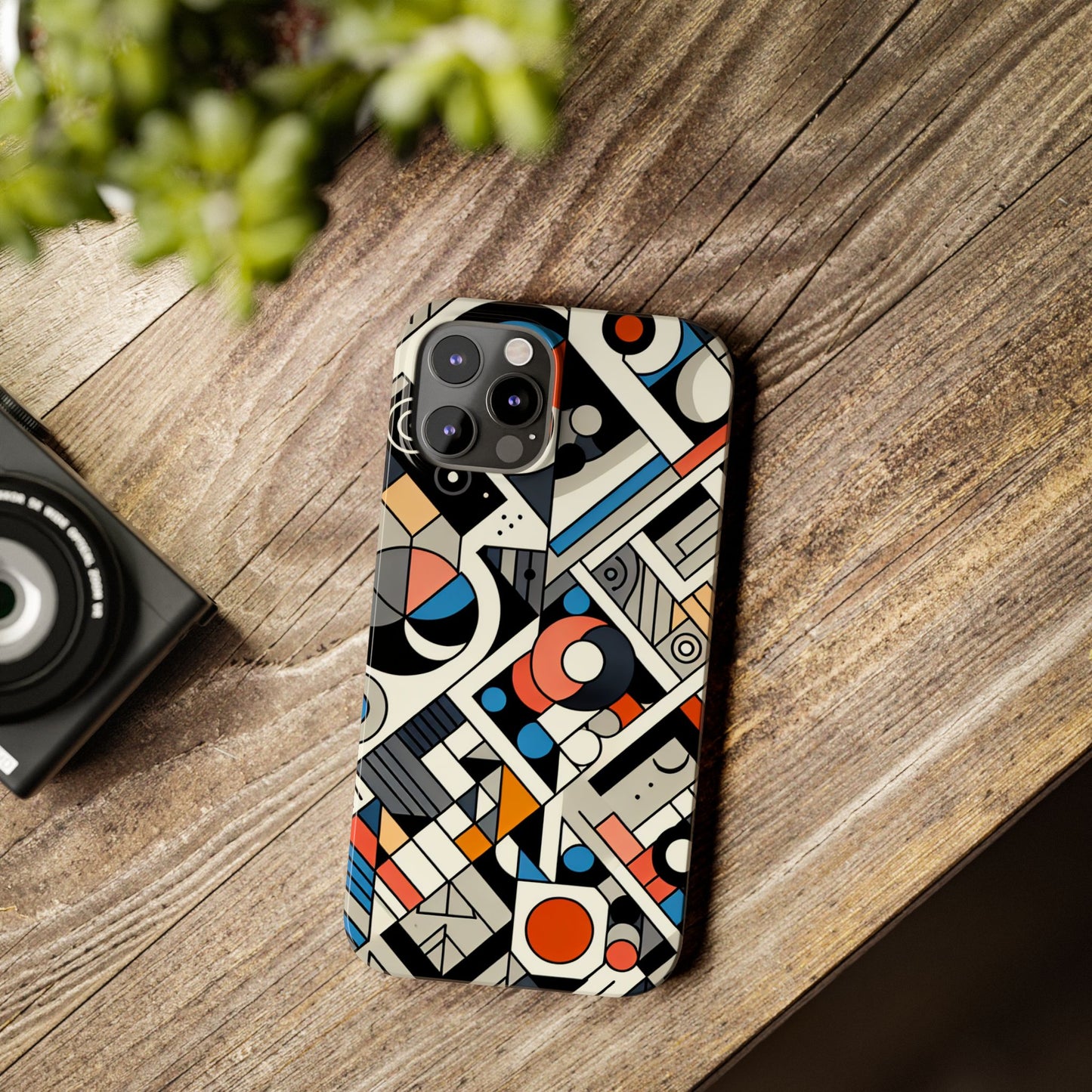 Modern Abstract Slim Phone Case - Colorful Geometric Design