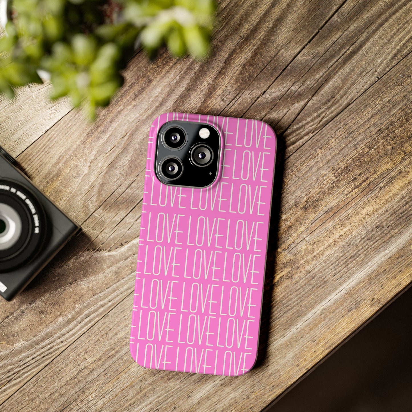 Pink Love Slim Phone Case - Perfect Gift for Valentine's Day, Anniversaries, and Loving Moments