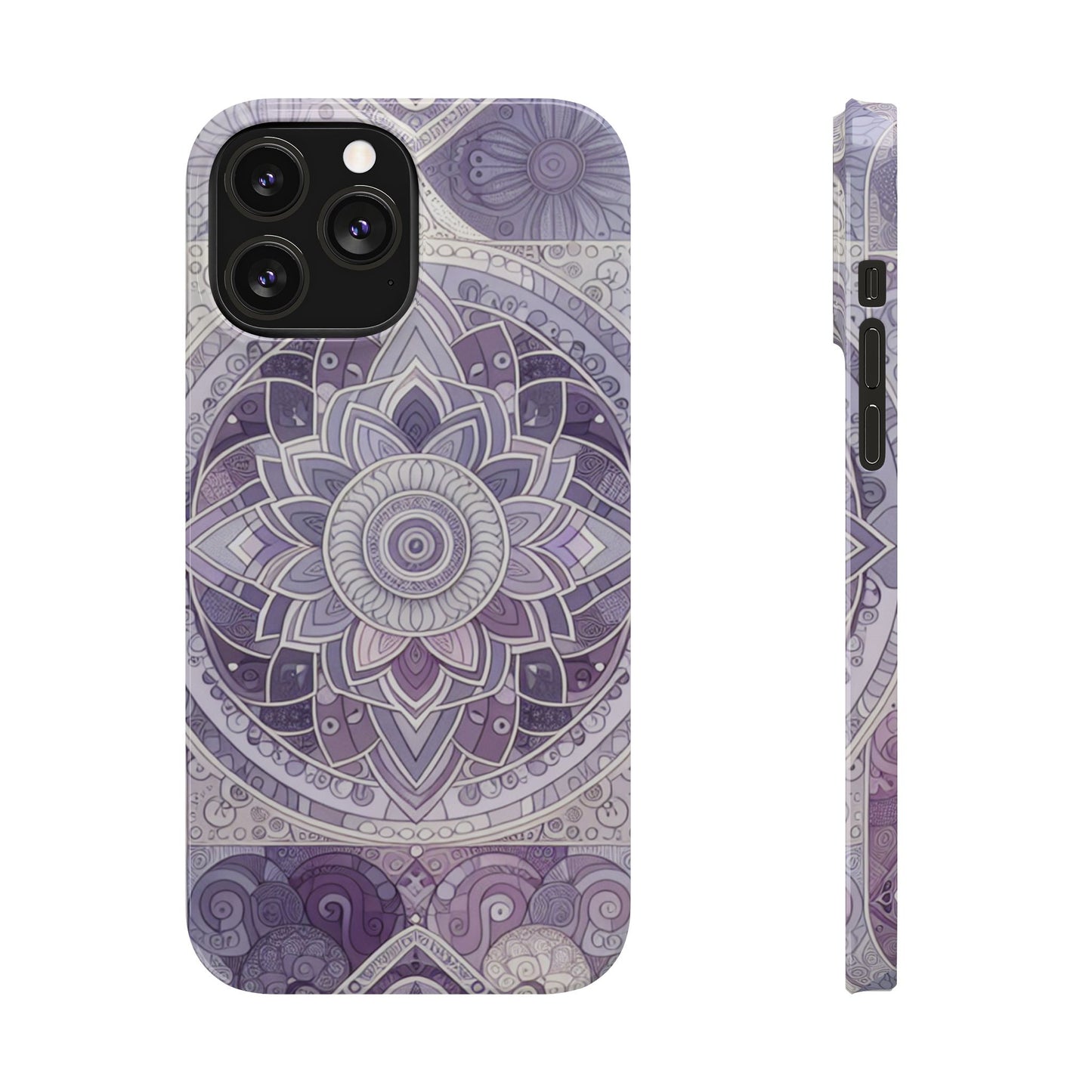 Elegant Mandala Slim Phone Case – Purple Harmony Design