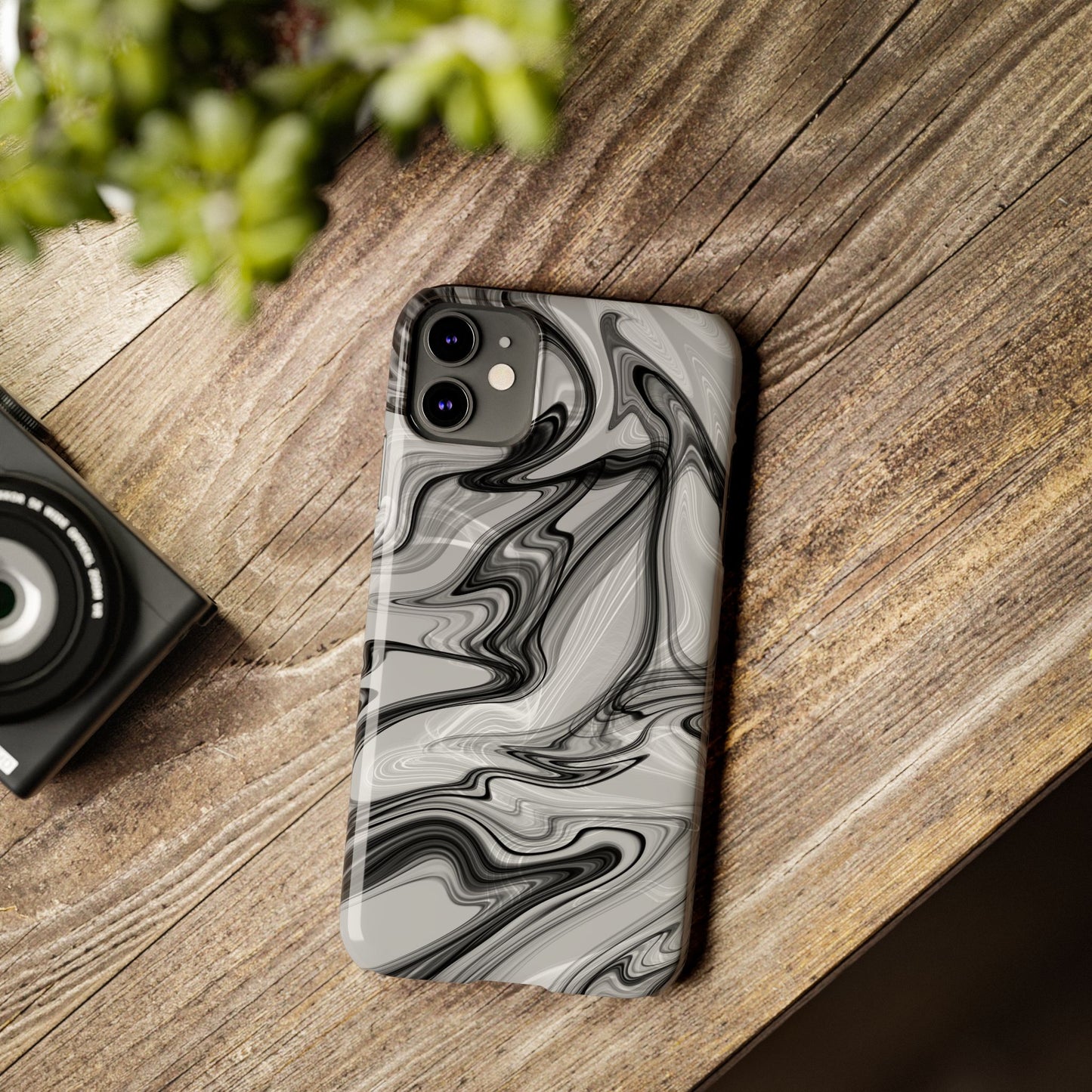 Stylish Black and Gray Abstract Slim Phone Case