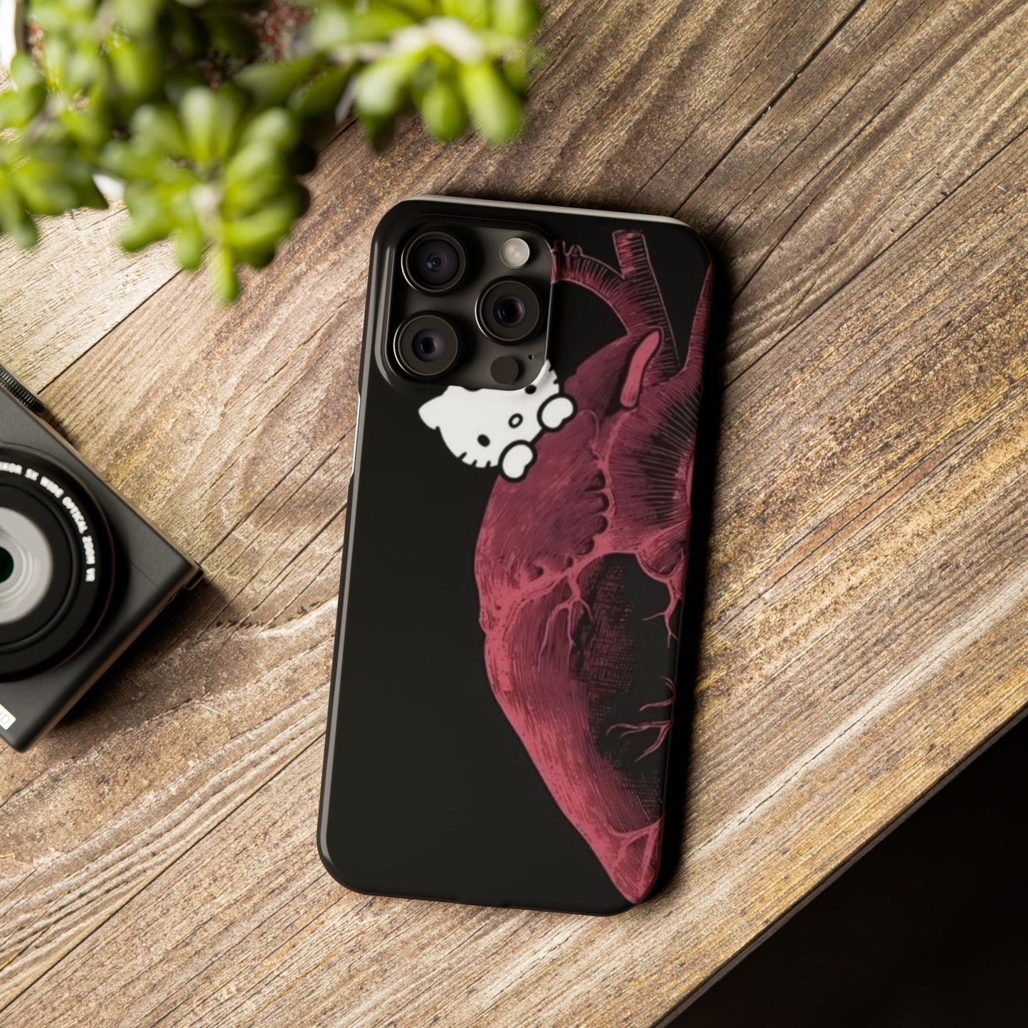 Cute Heartbeat Hello Kitty Slim Phone Case - Stylish Phone Cover for Cat Lovers