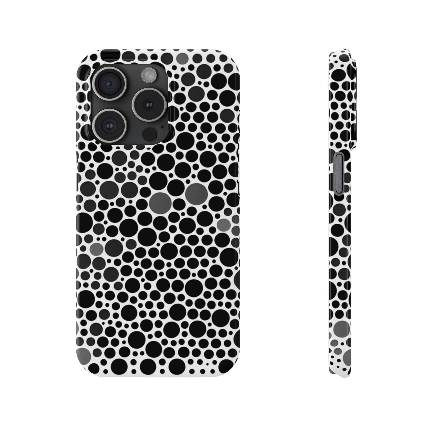 Modern Black Polka Dot Slim Phone Case - Stylish & Protective Cover