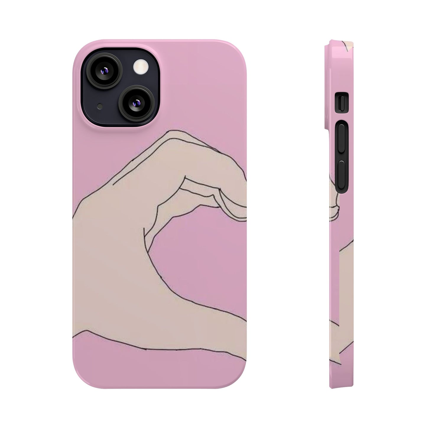 Cute Hand Heart Slim Phone Case - Stylish and Unique Phone Accessory