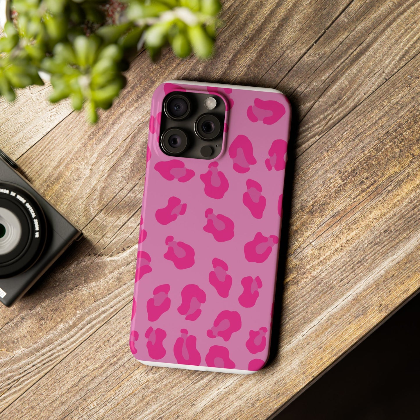 Pink Leopard Print Slim Phone Case - Stylish & Trendy Protection