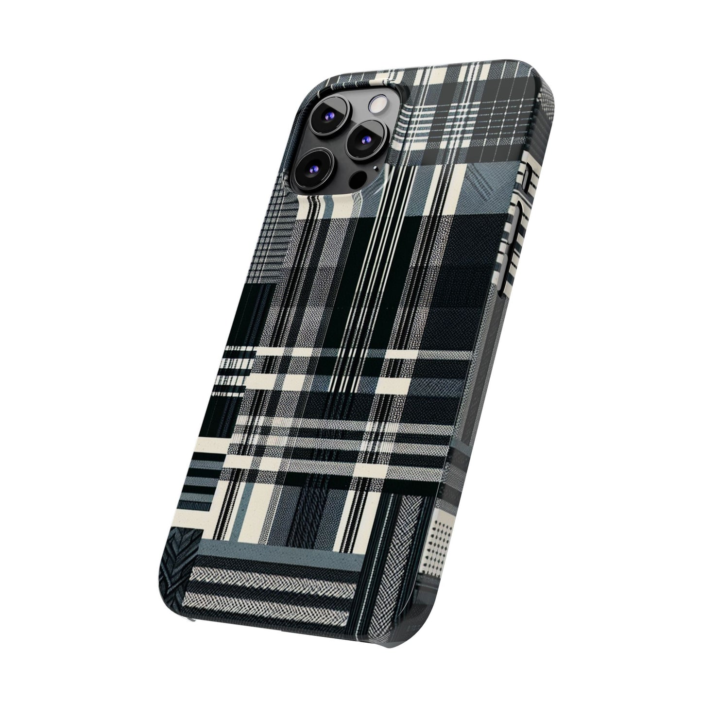 Chic Black and White Slim Phone Case - Stylish Protection for Your Device