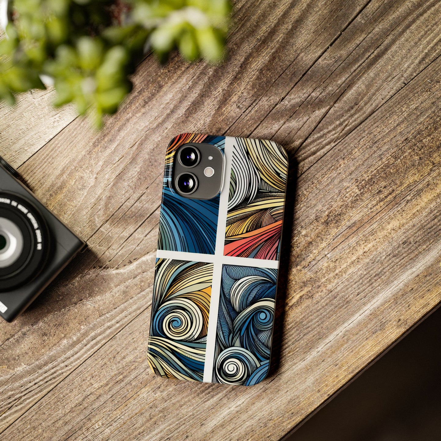 Artistic Slim Phone Cases - Colorful Swirl Design for Creative Souls