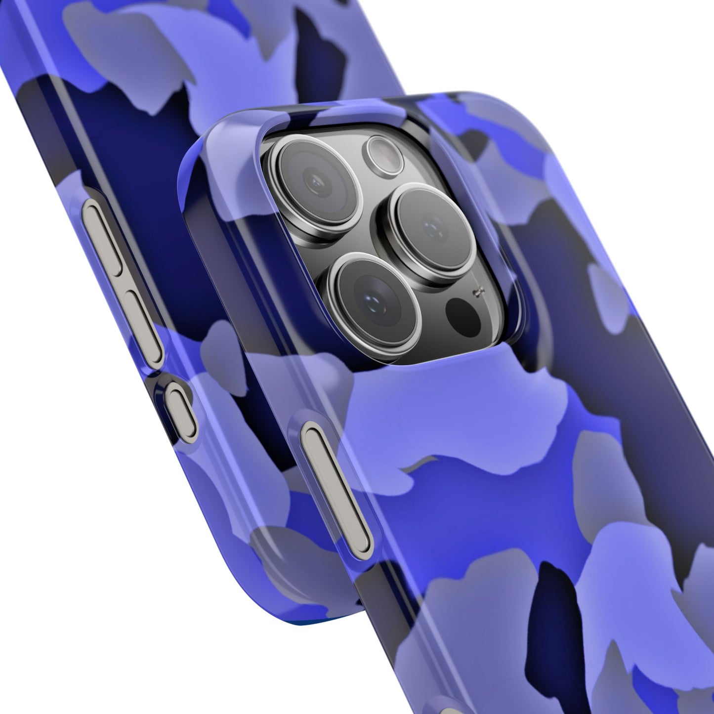 Stylish Slim Phone Case - Blue Abstract Camo Design for Trendsetters