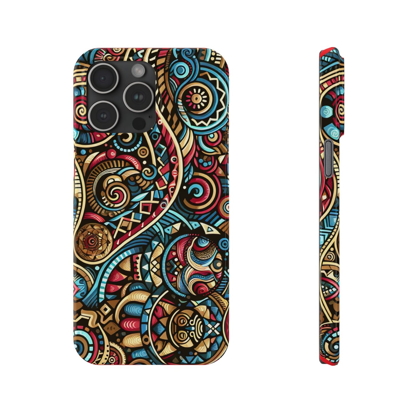 Vibrant Bohemian Slim Phone Case - Artistic Swirl Design