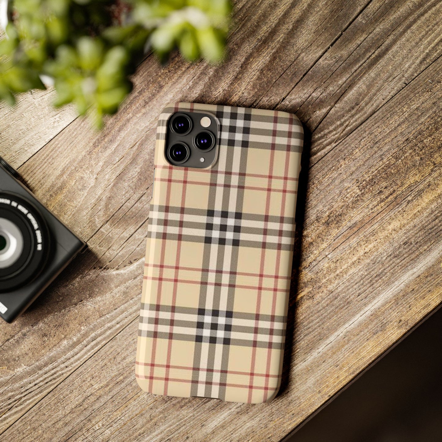 Classic Plaid Slim Phone Case - Stylish and Durable Protective Cover