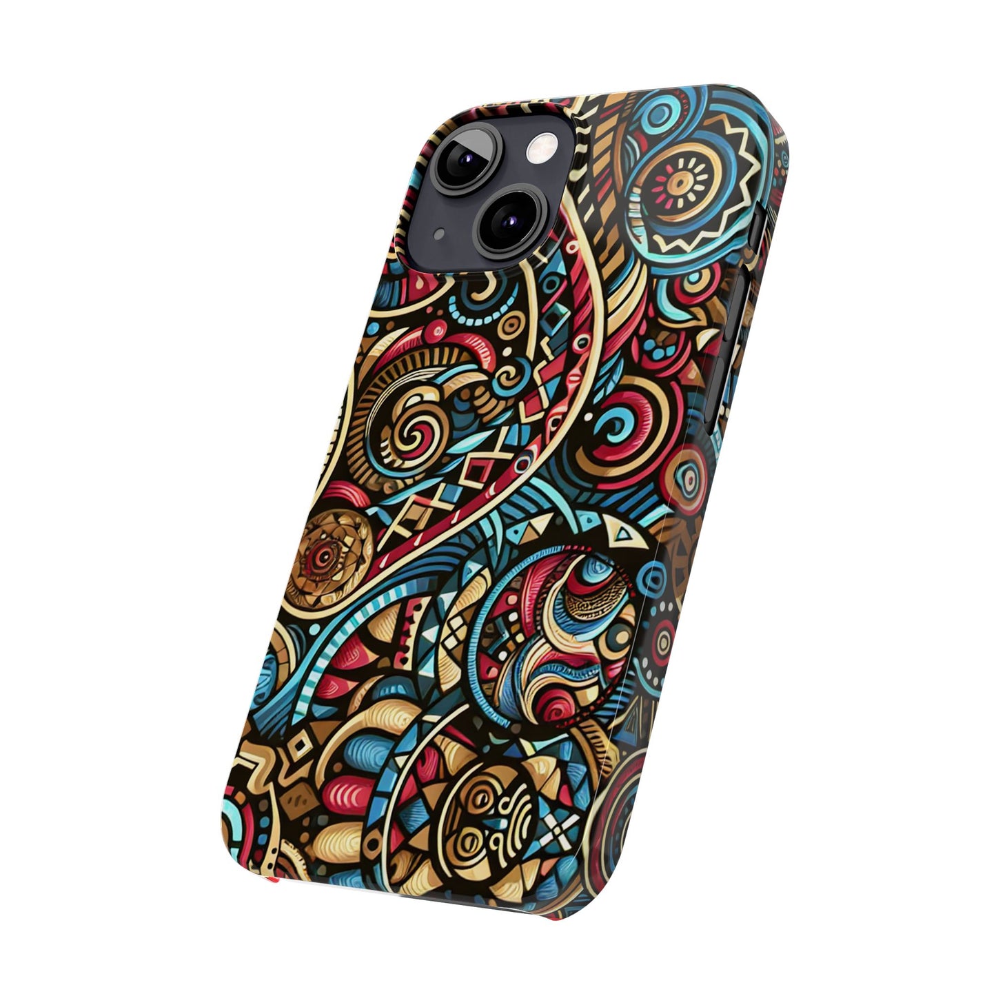 Vibrant Bohemian Slim Phone Case - Artistic Swirl Design