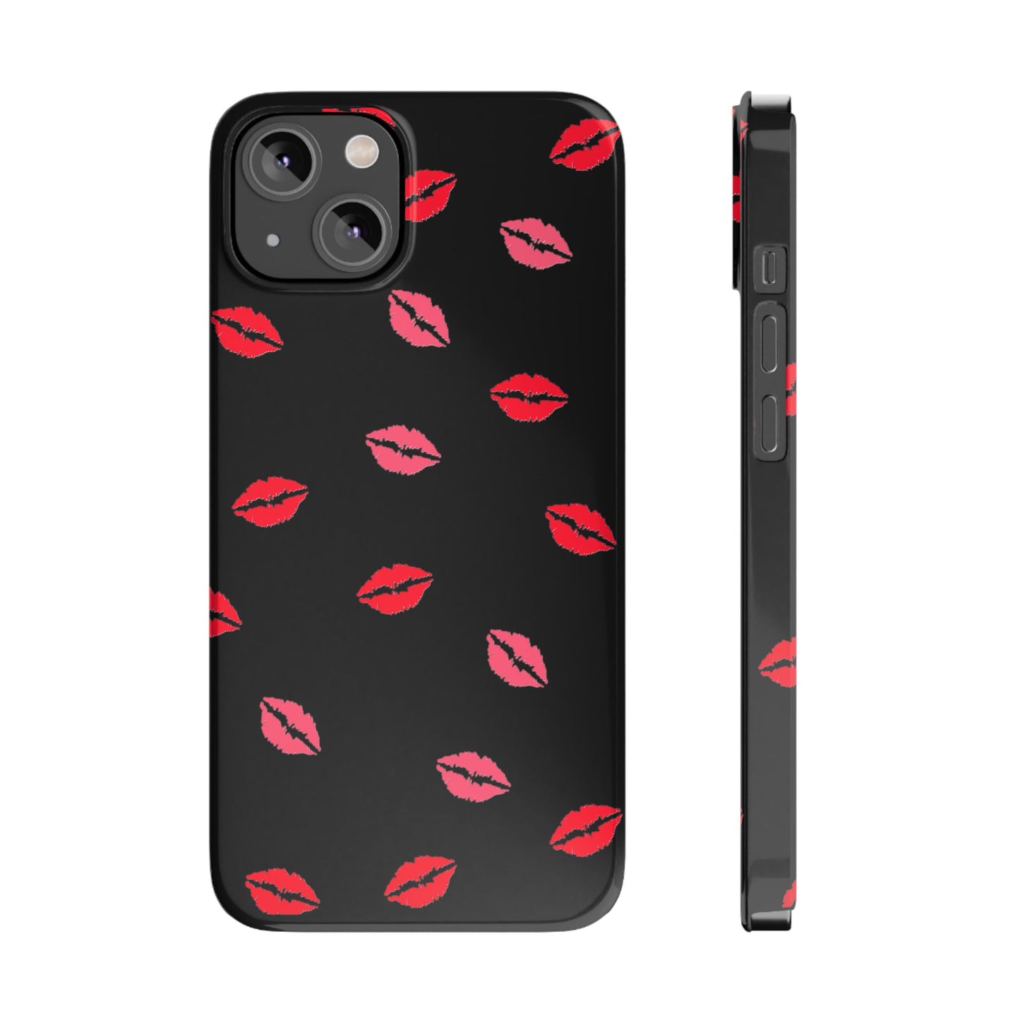 Kiss Mark Slim Phone Case - Chic Lip Print Design for Fashion Lovers