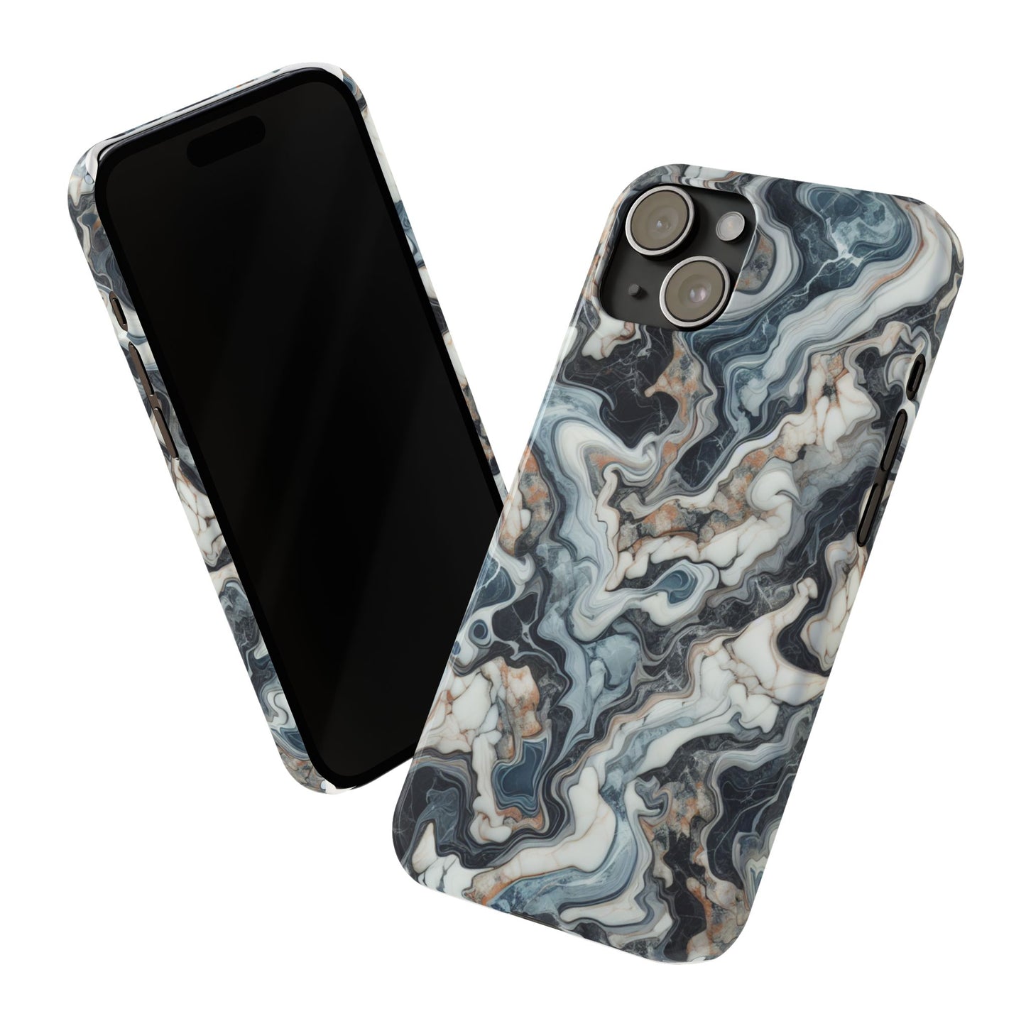 Artistic Marble Slim Phone Case - Elegant Design for Modern Aesthetics