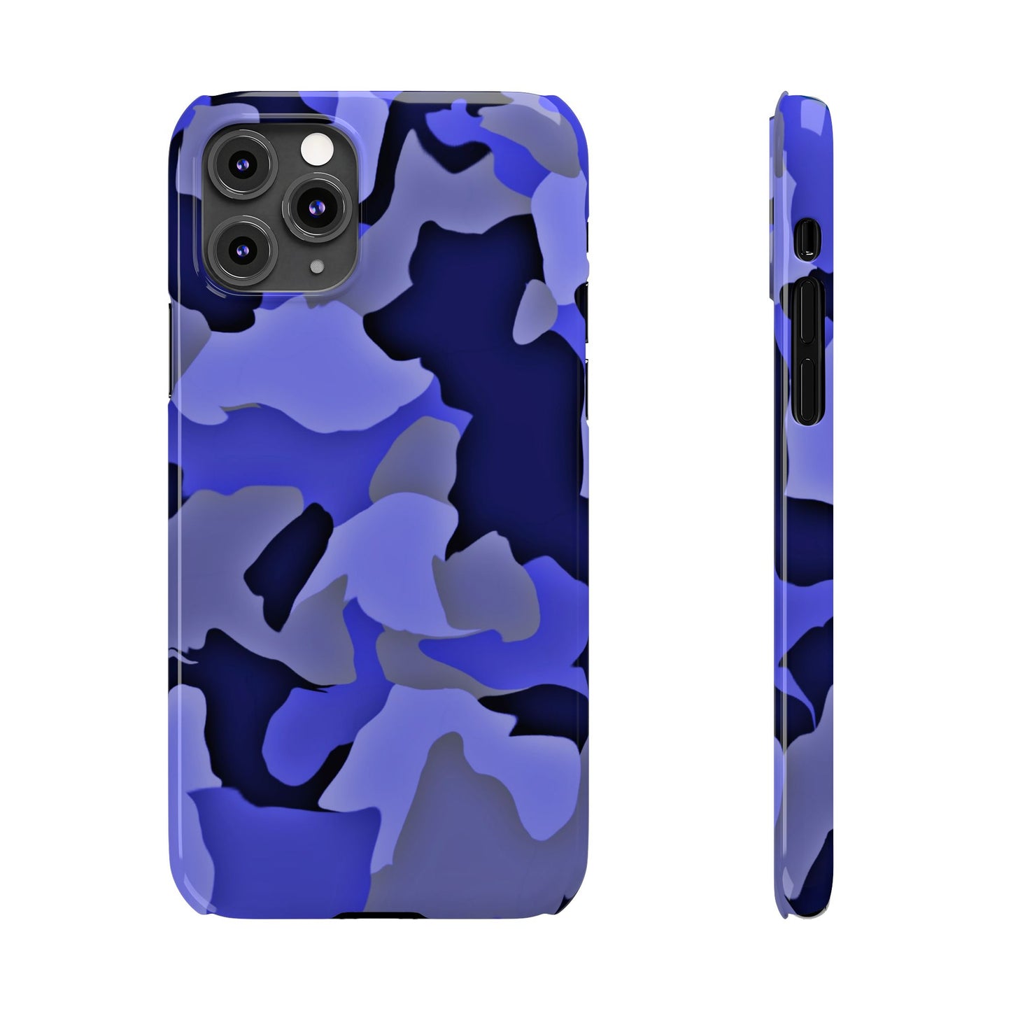 Stylish Slim Phone Case - Blue Abstract Camo Design for Trendsetters