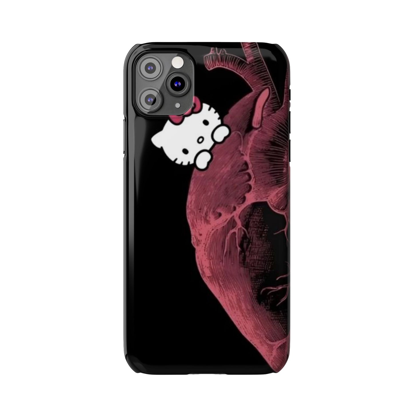 Cute Heartbeat Hello Kitty Slim Phone Case - Stylish Phone Cover for Cat Lovers