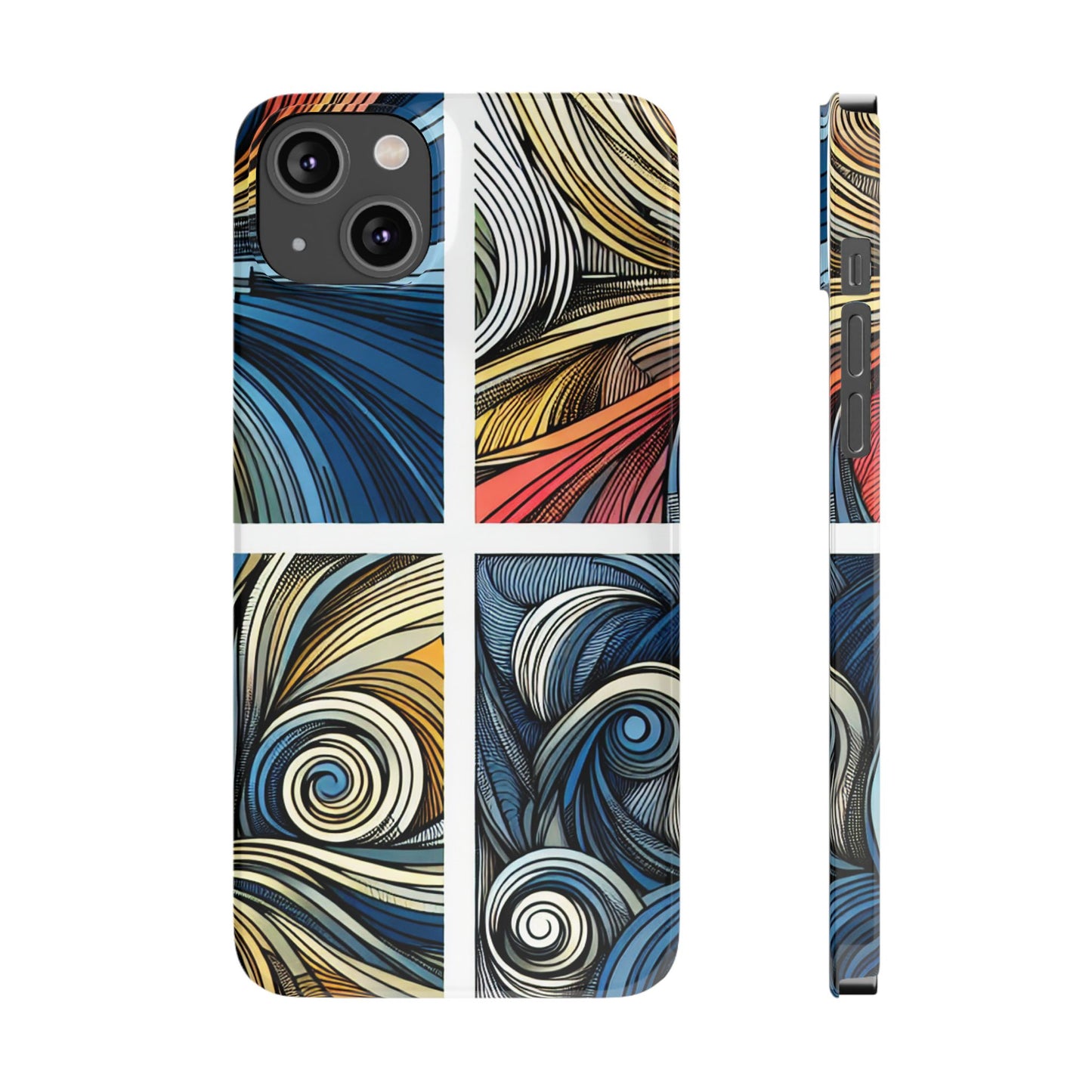 Artistic Slim Phone Cases - Colorful Swirl Design for Creative Souls