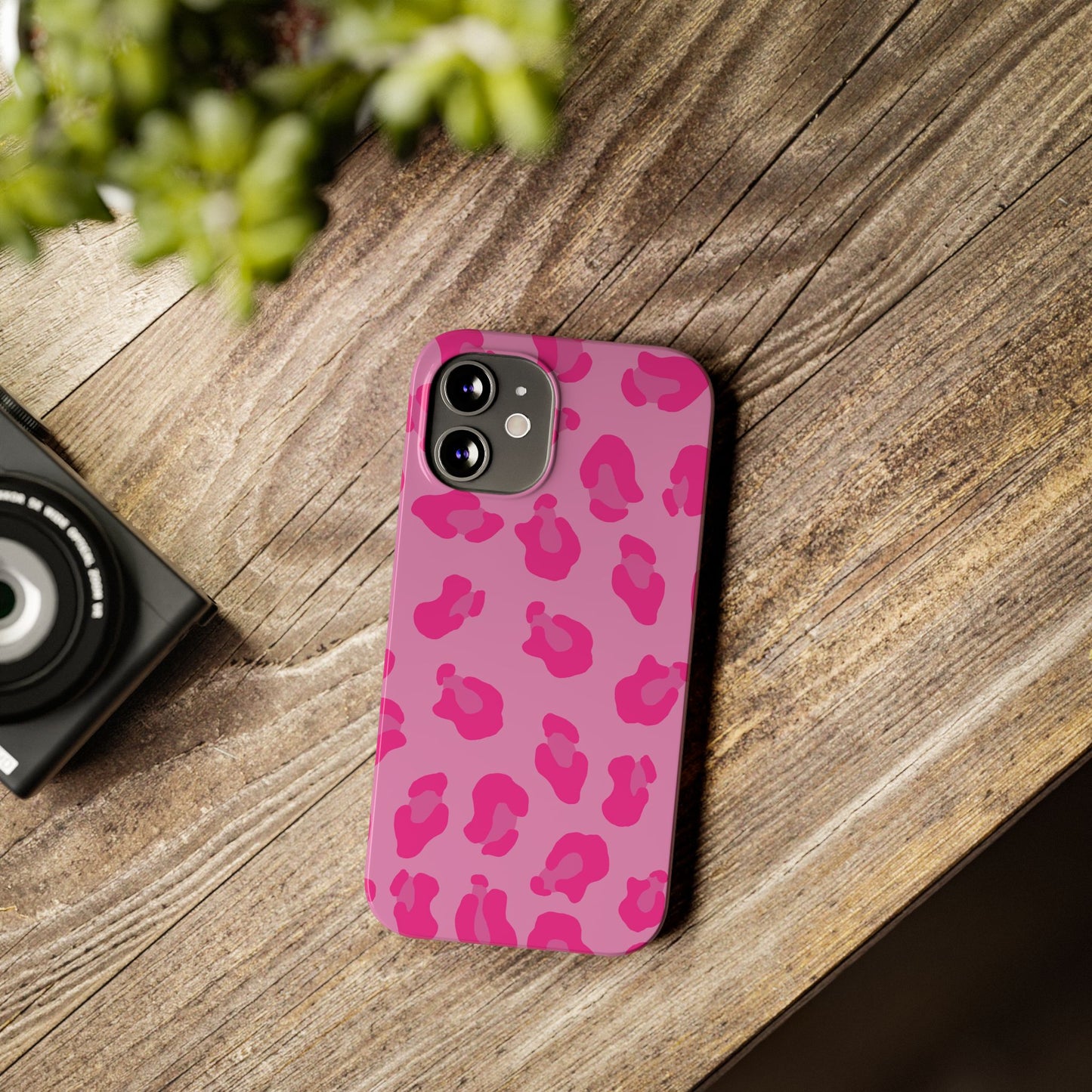 Pink Leopard Print Slim Phone Case - Stylish & Trendy Protection