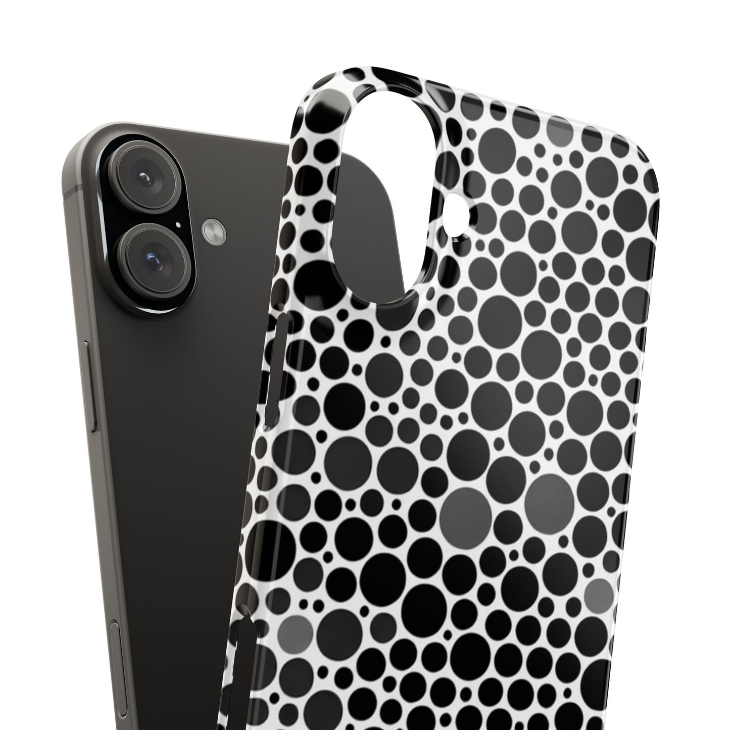 Modern Black Polka Dot Slim Phone Case - Stylish & Protective Cover