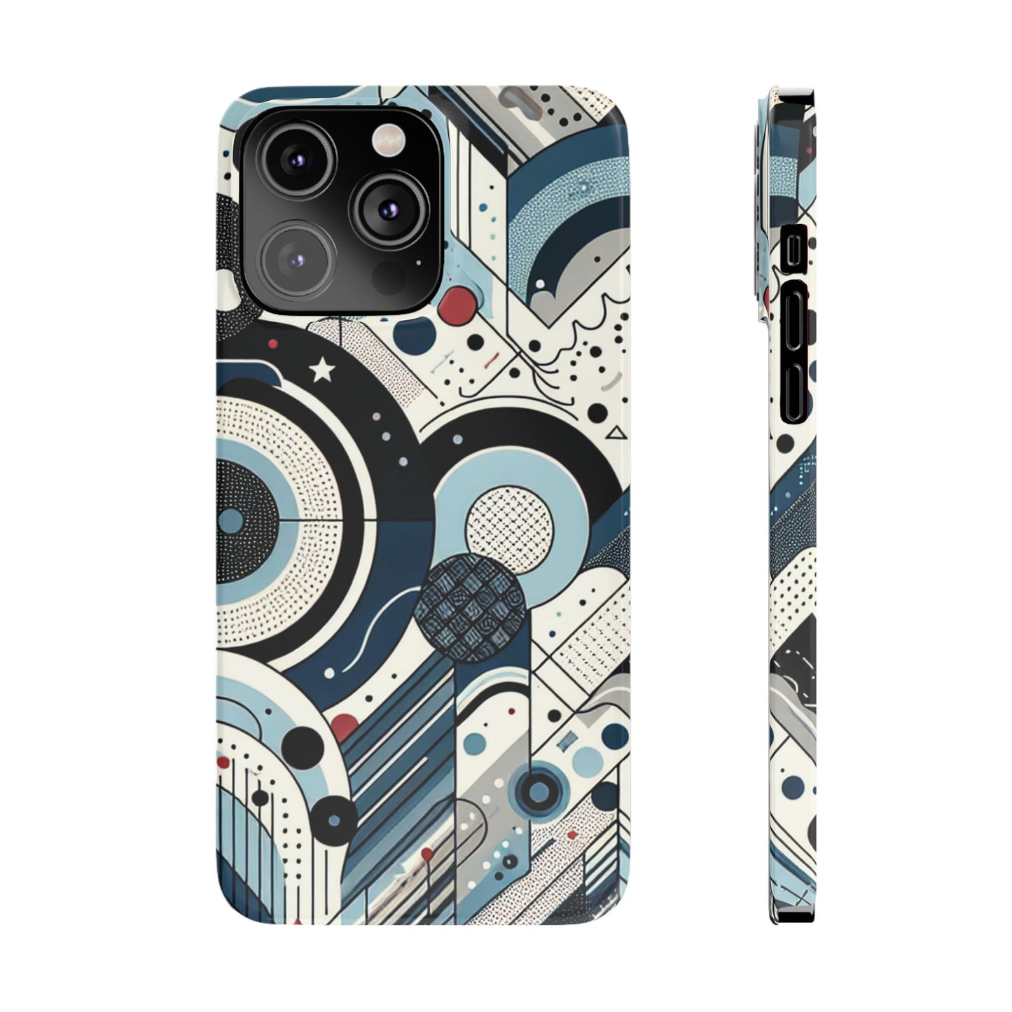 Stylish Geometric Slim Phone Case - Modern Abstract Design