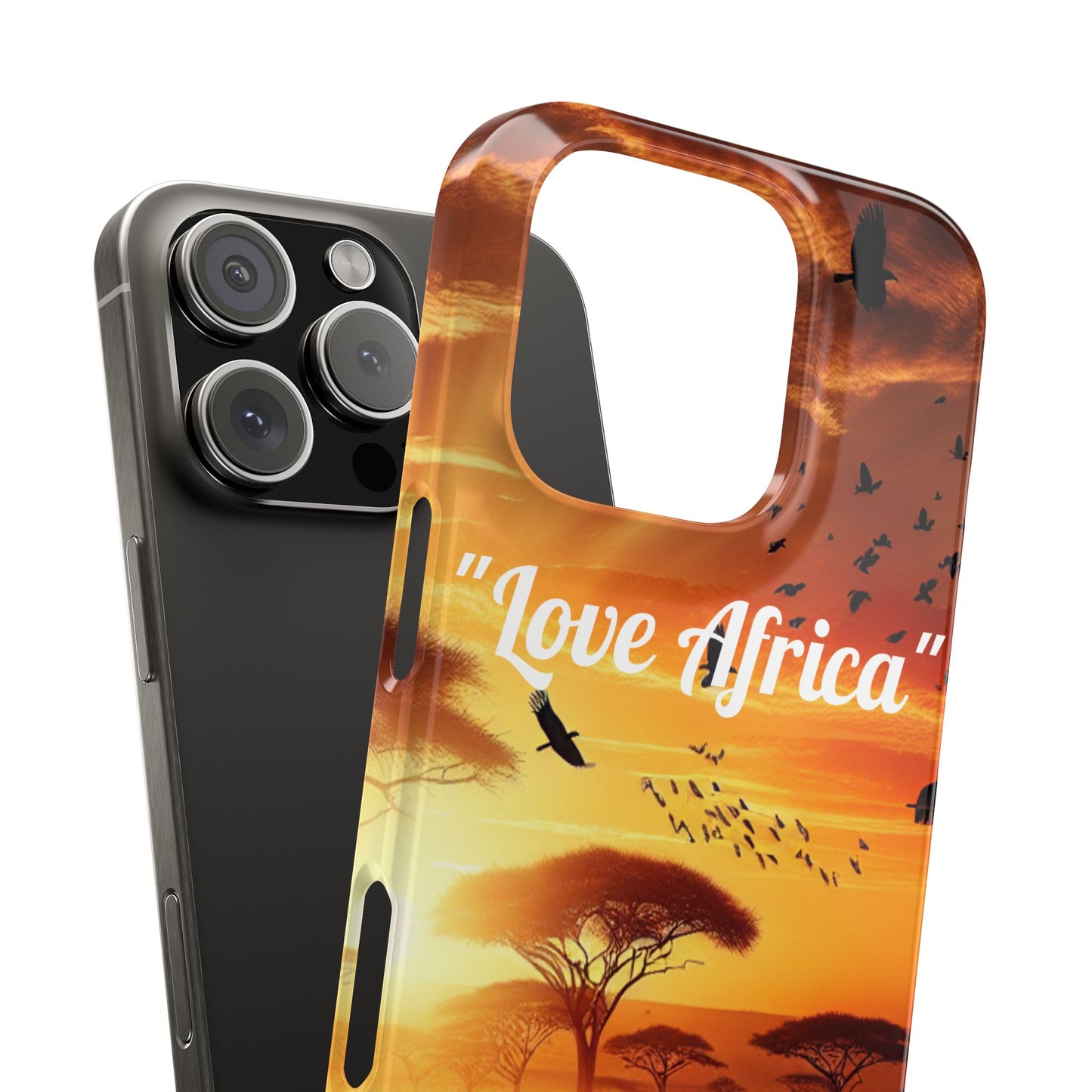 Slim Phone Case - "Love Africa" Sunset Design - Perfect Gift for Nature Lovers