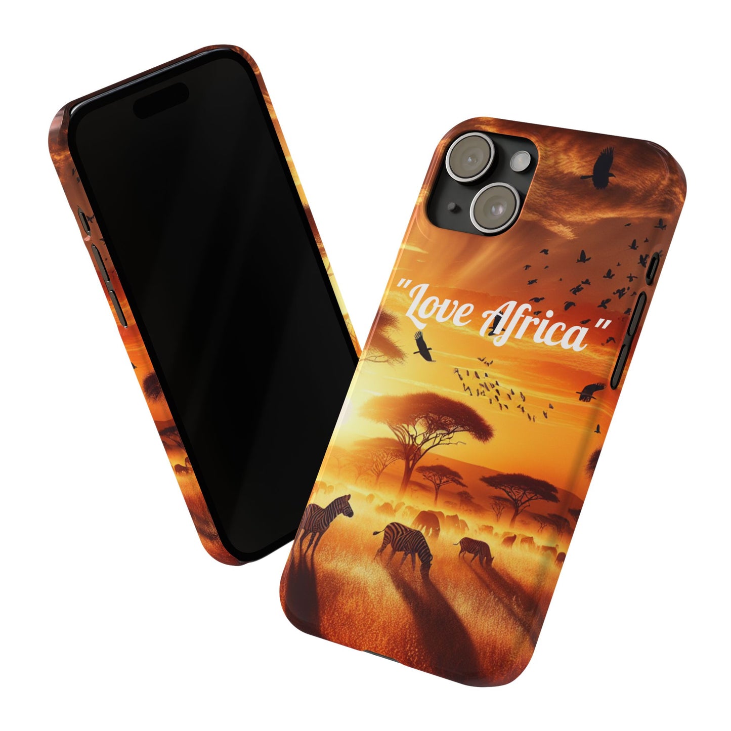 Slim Phone Case - "Love Africa" Sunset Design - Perfect Gift for Nature Lovers