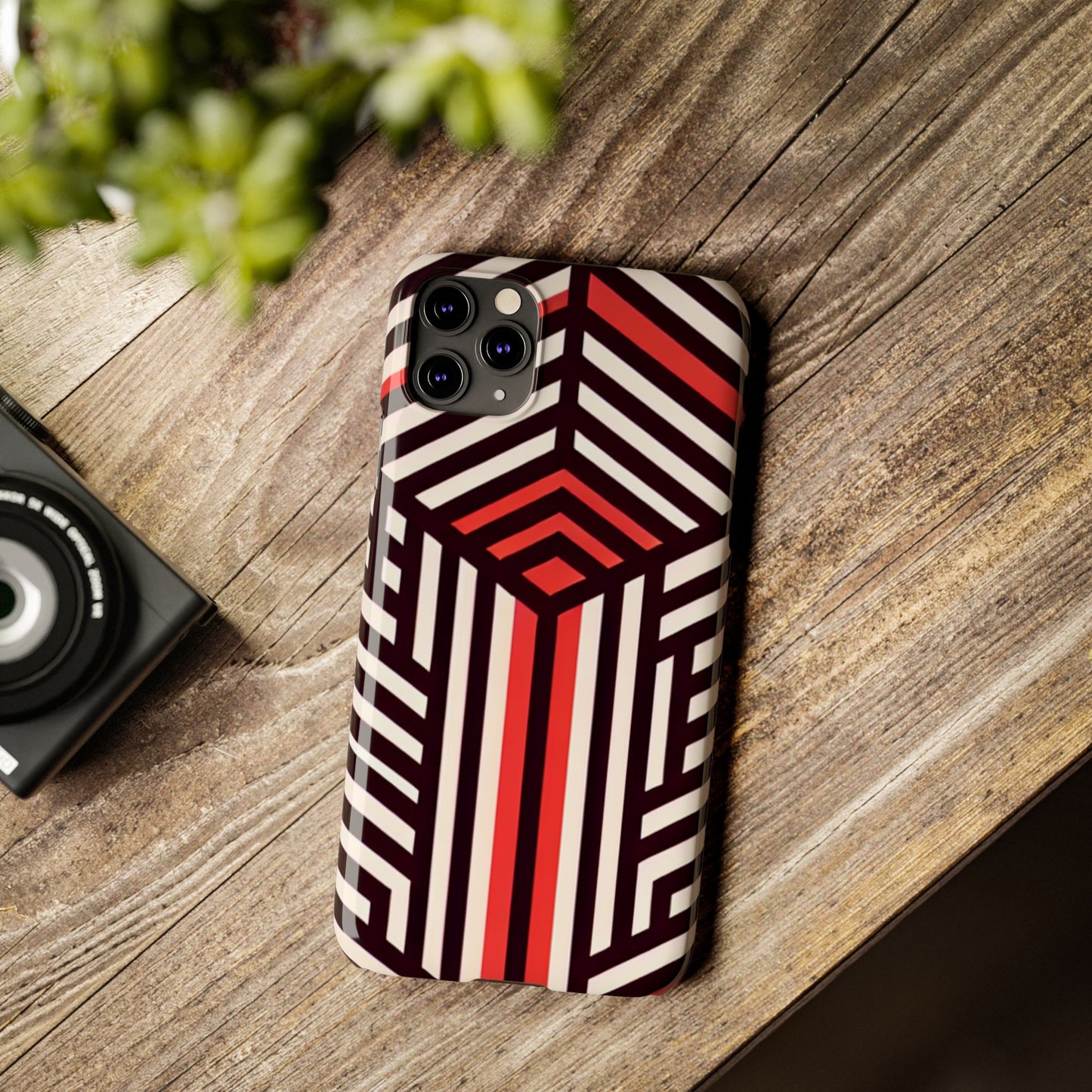 Geometric Slim Phone Case - Modern Abstract Design for Minimalist Style